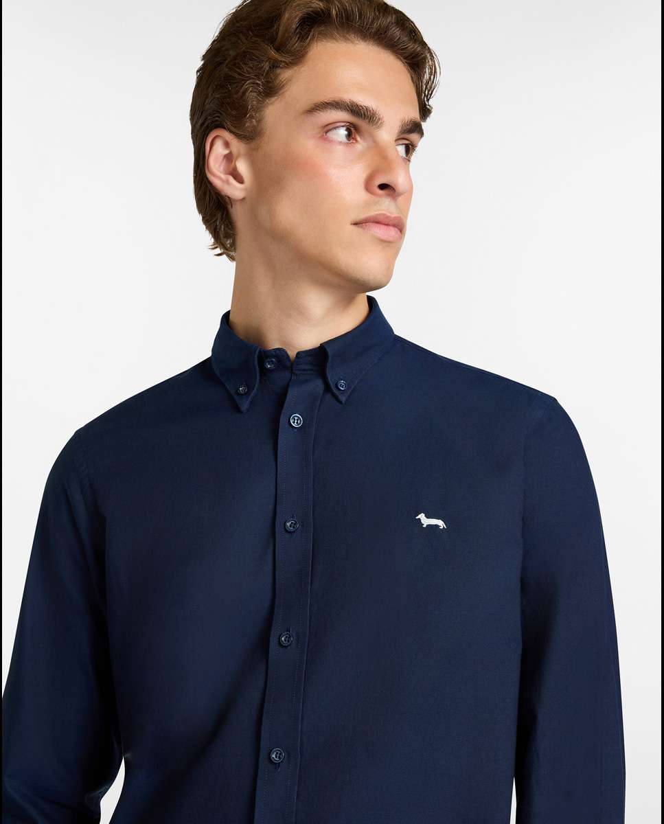 Camisa de hombre esseentials de algodón liso - Harmont&Blaine - Marino Marino-3
