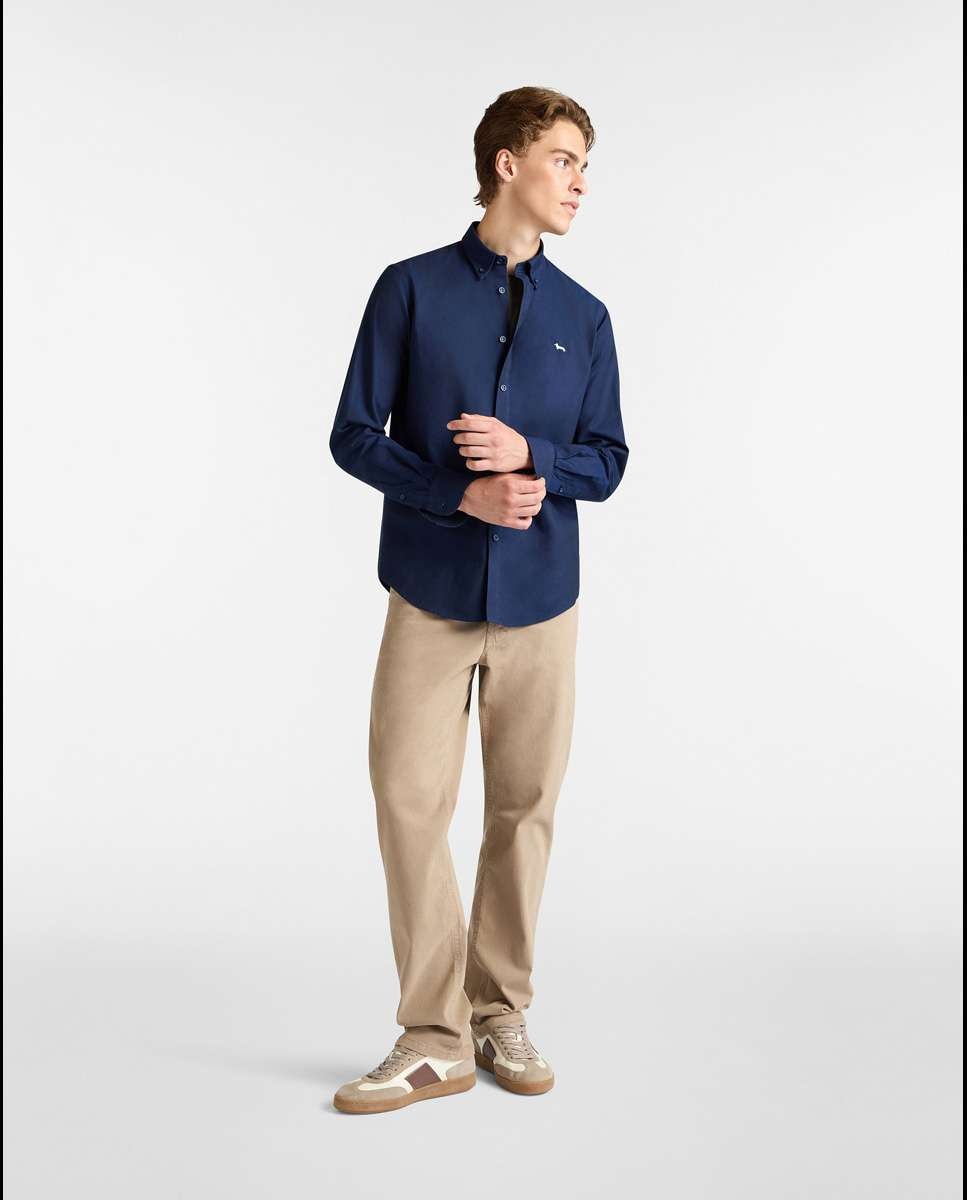Camisa de hombre esseentials de algodón liso - Harmont&Blaine - Marino Marino-4