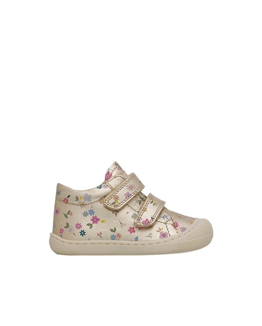 Imagen 0 de Zapatos de bebé niña primeros pasos de piel con estampado de flores