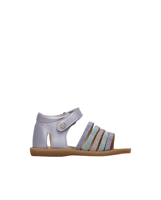 Imagen 0 de Sandalias de niña de piel metalizada