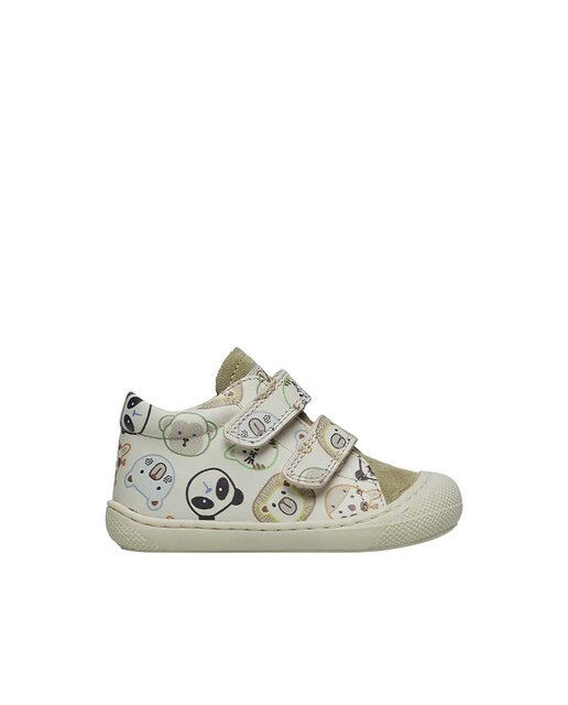 Imagen 0 de Zapatos de bebé niño primeros pasos de piel y ante con estampado de animal
