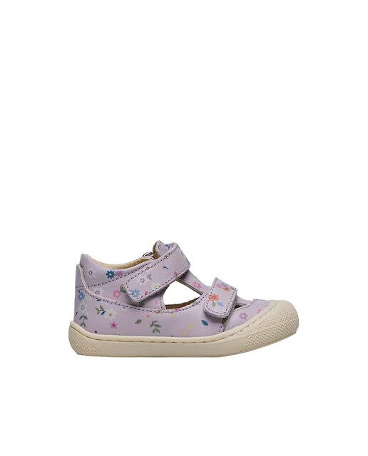 Imagen 0 de Sandalias de niña semicerradas de piel con florecitas
