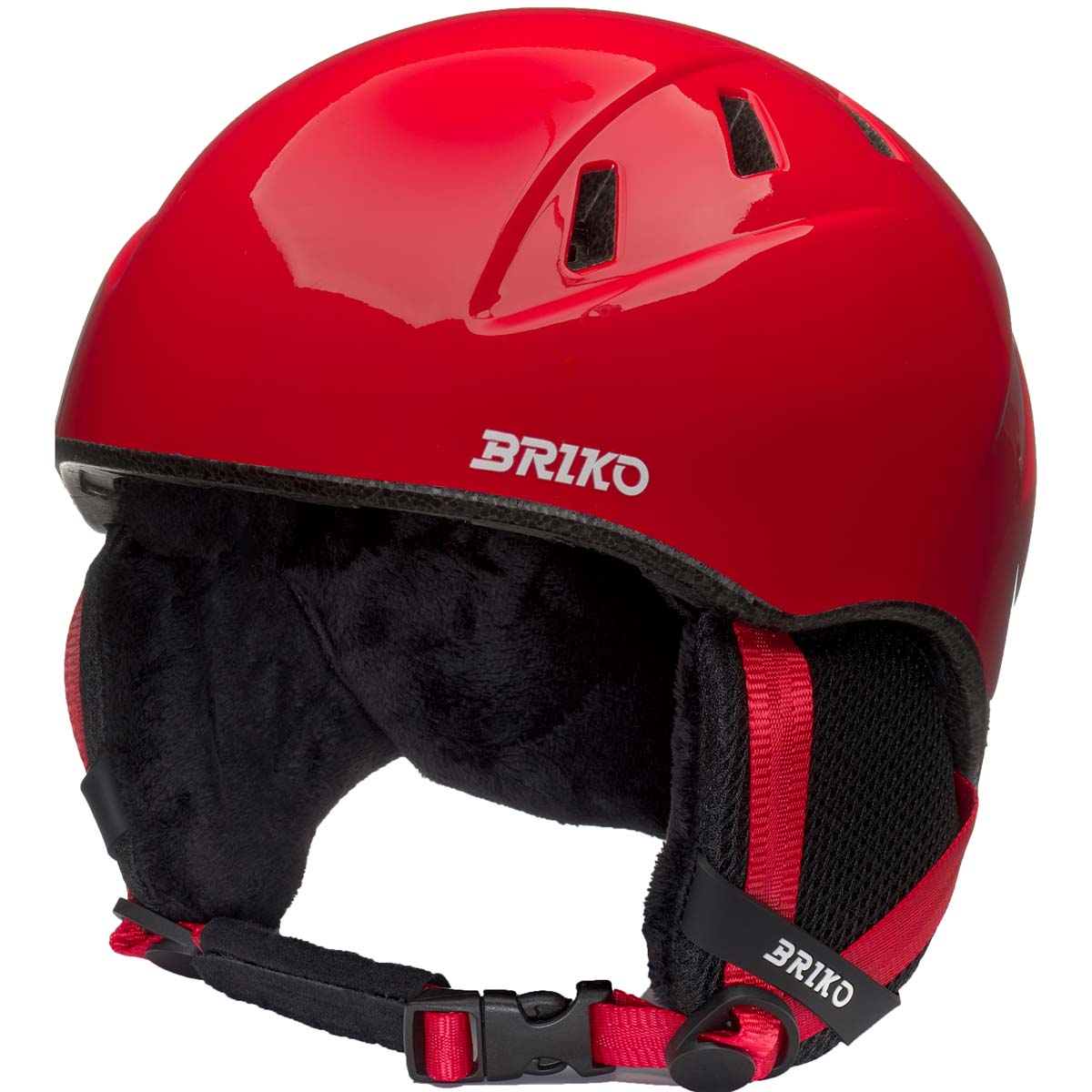 Casco de esquí de niños makalu briko - Rojo Rojo-1