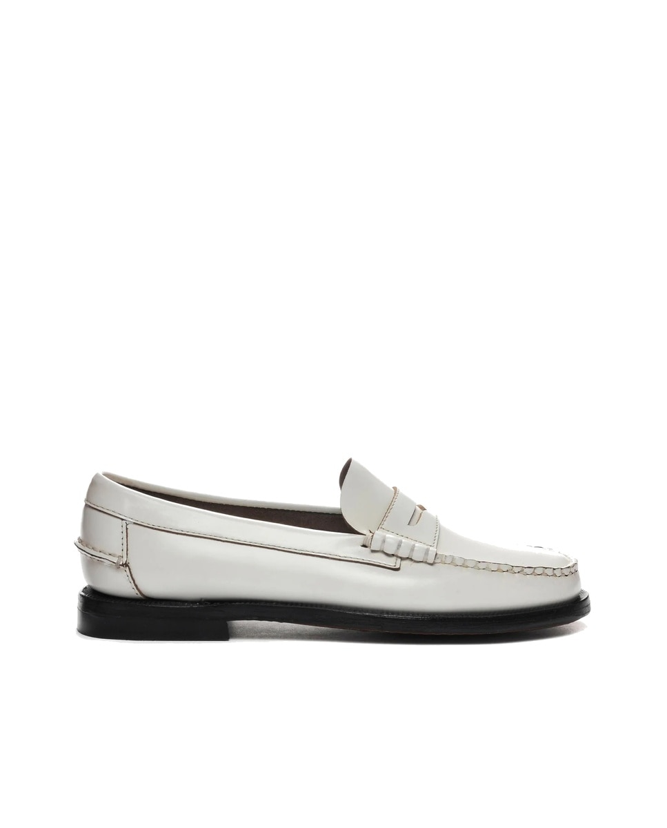Mocasines de mujer de piel impermeables con suela de cuero - Sebago - Blanco Blanco-1