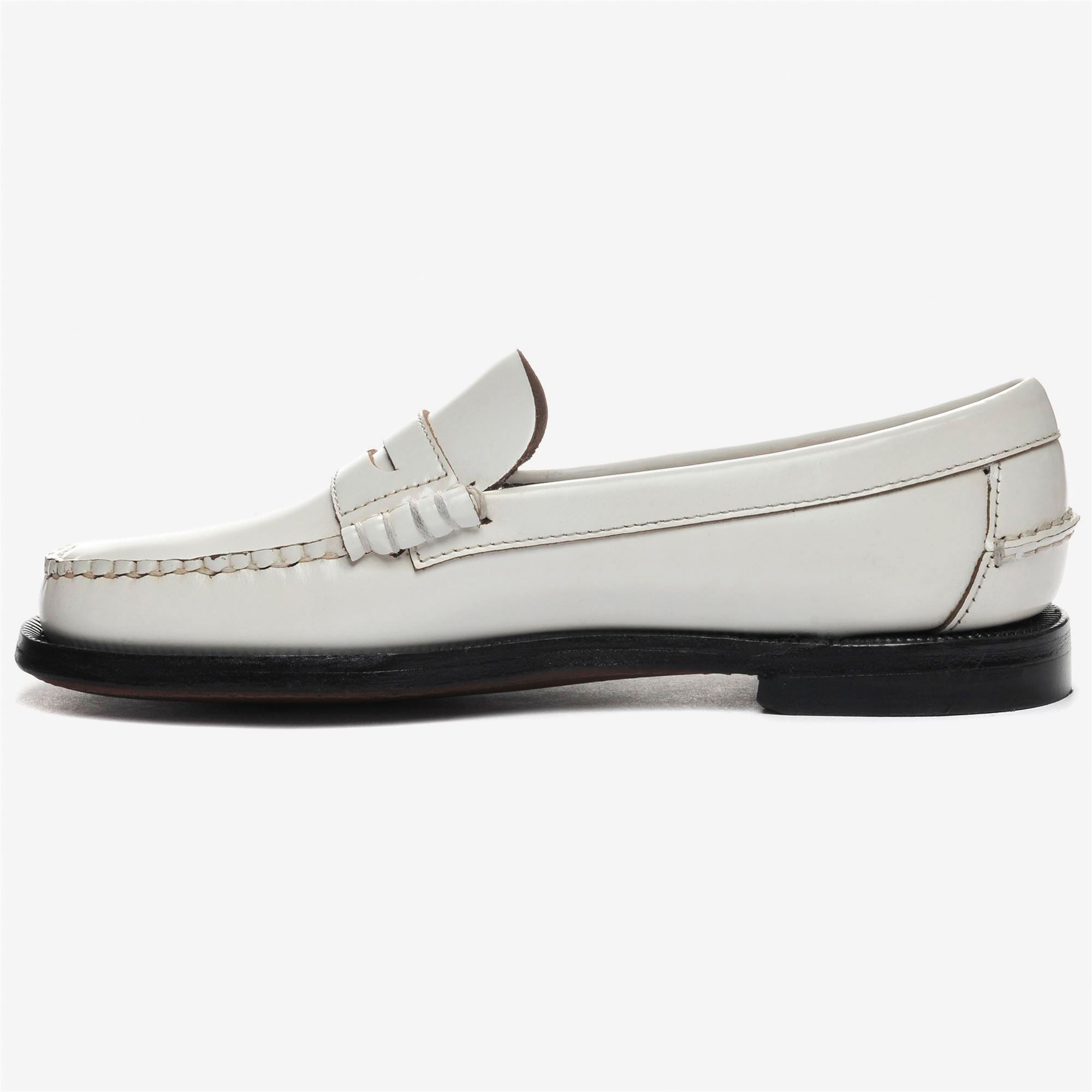 Mocasines de mujer de piel impermeables con suela de cuero - Sebago - Blanco Blanco-2