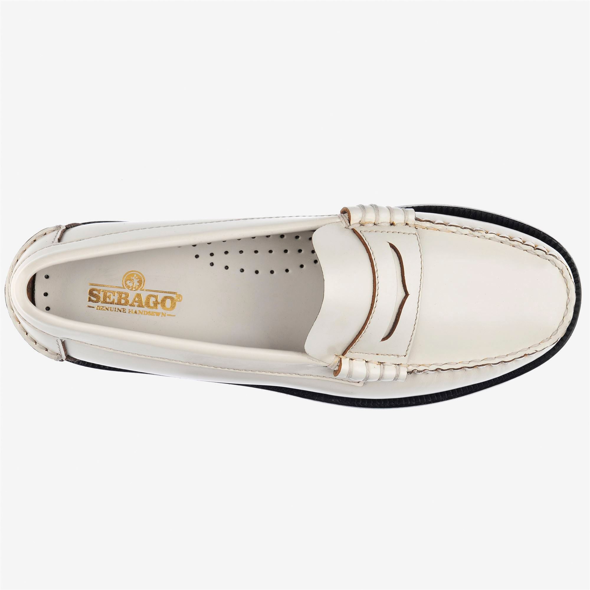 Mocasines de mujer de piel impermeables con suela de cuero - Sebago - Blanco Blanco-4