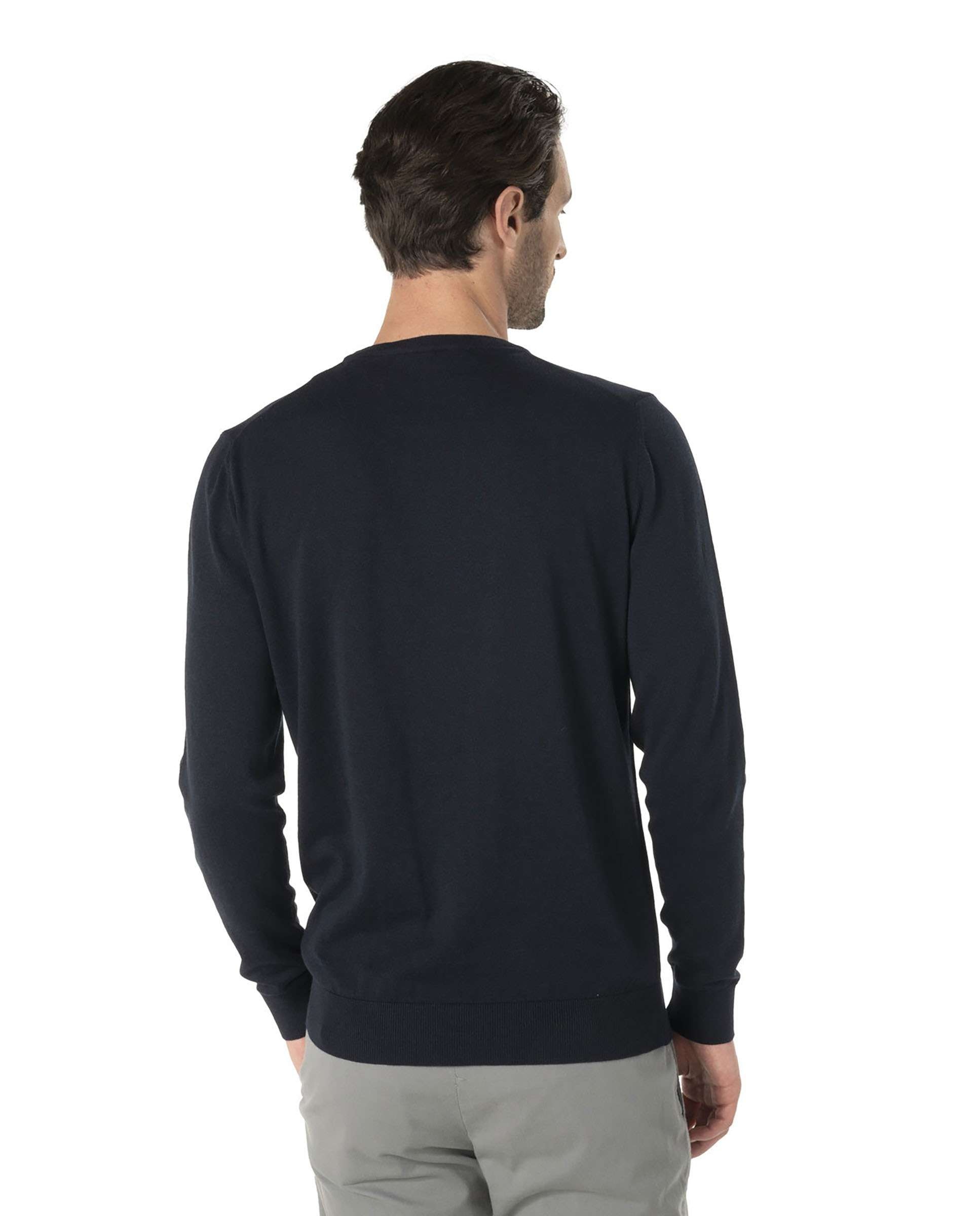 Jersey de hombre de cuello redondo algodón y cachemira - Azul marino Azul marino-2