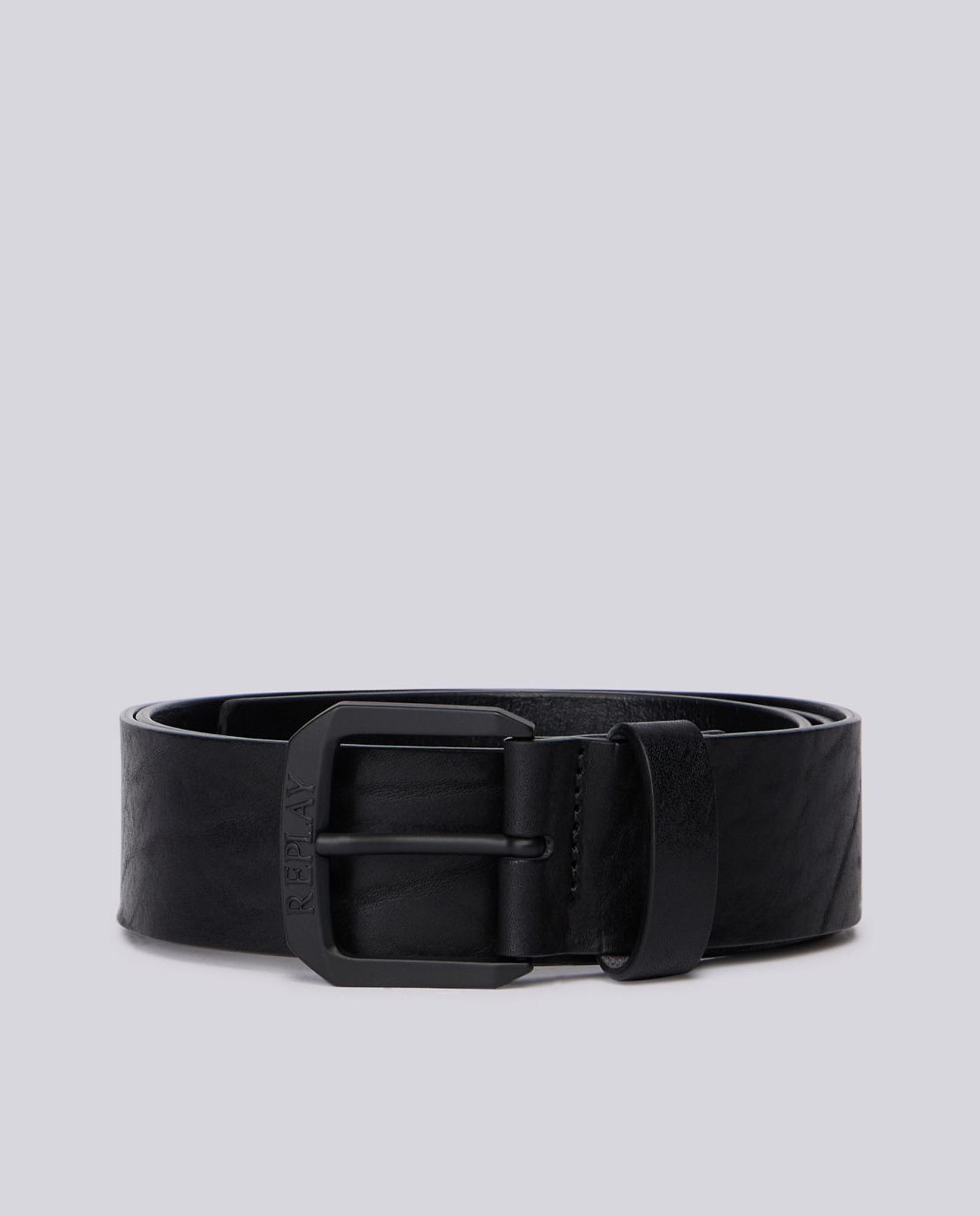 Cinturón de hombre de piel efecto vintage - Replay - Negro Negro-1