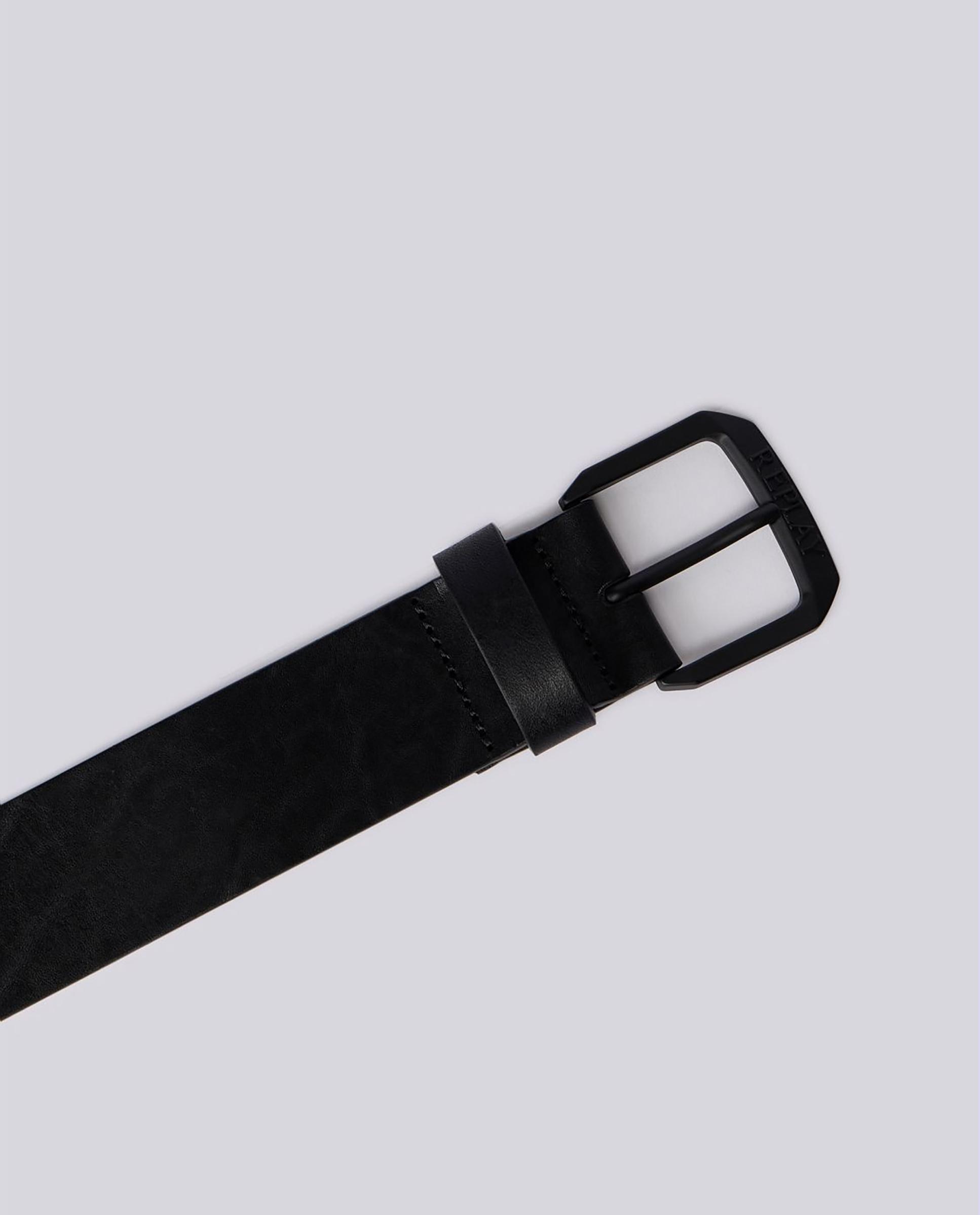 Cinturón de hombre de piel efecto vintage - Replay - Negro Negro-2