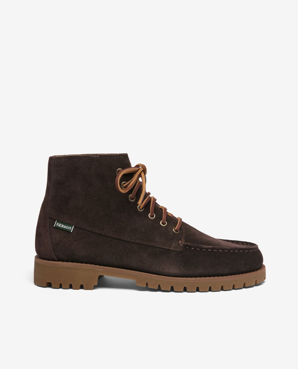 Imagen 0 de Botines de hombre de ante con cordones Marrón
