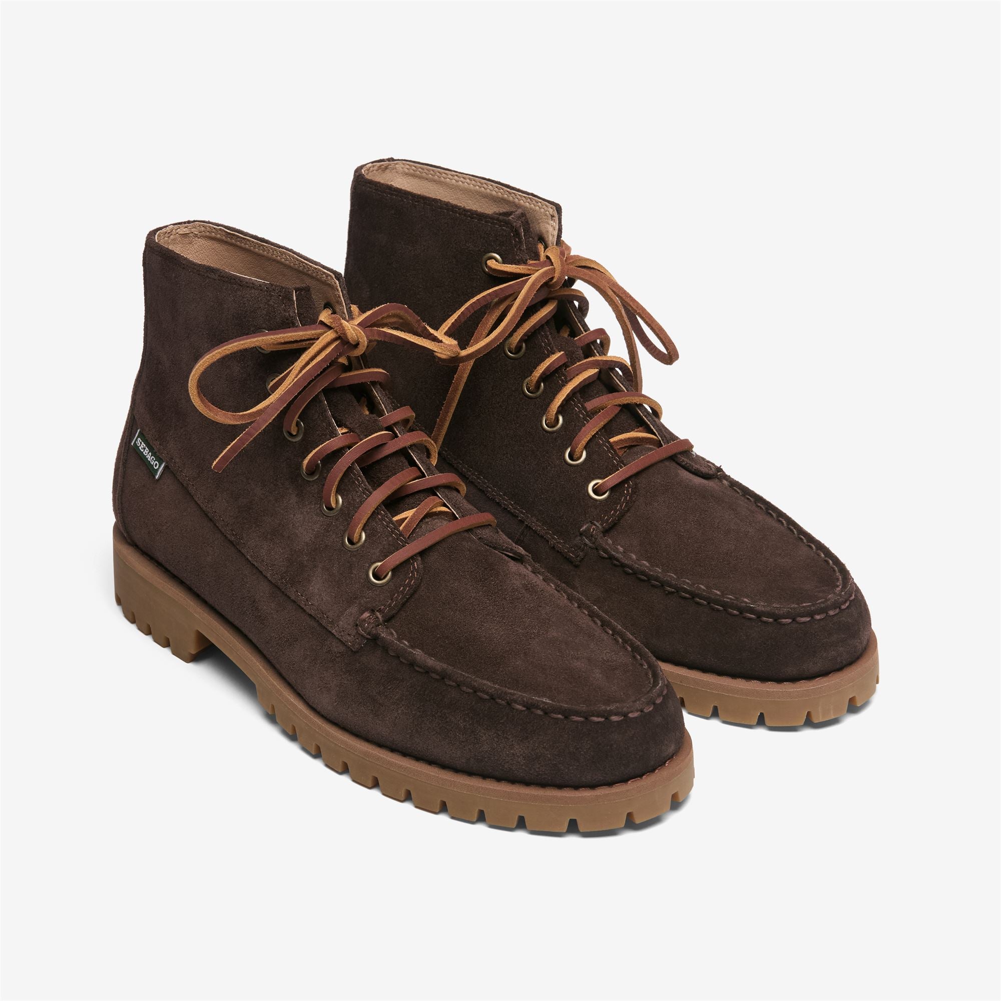 Botines de hombre de ante con cordones - Sebago - Marrón Marrón-3