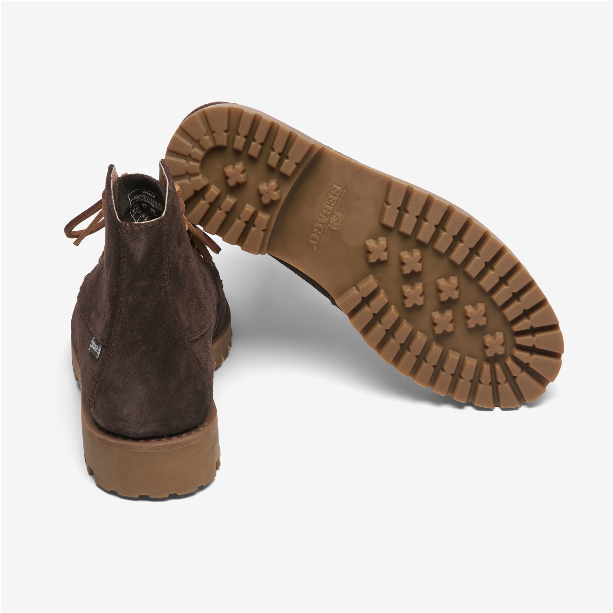 Botines de mujer de ante con cordones - Sebago - Marrón Marrón-4