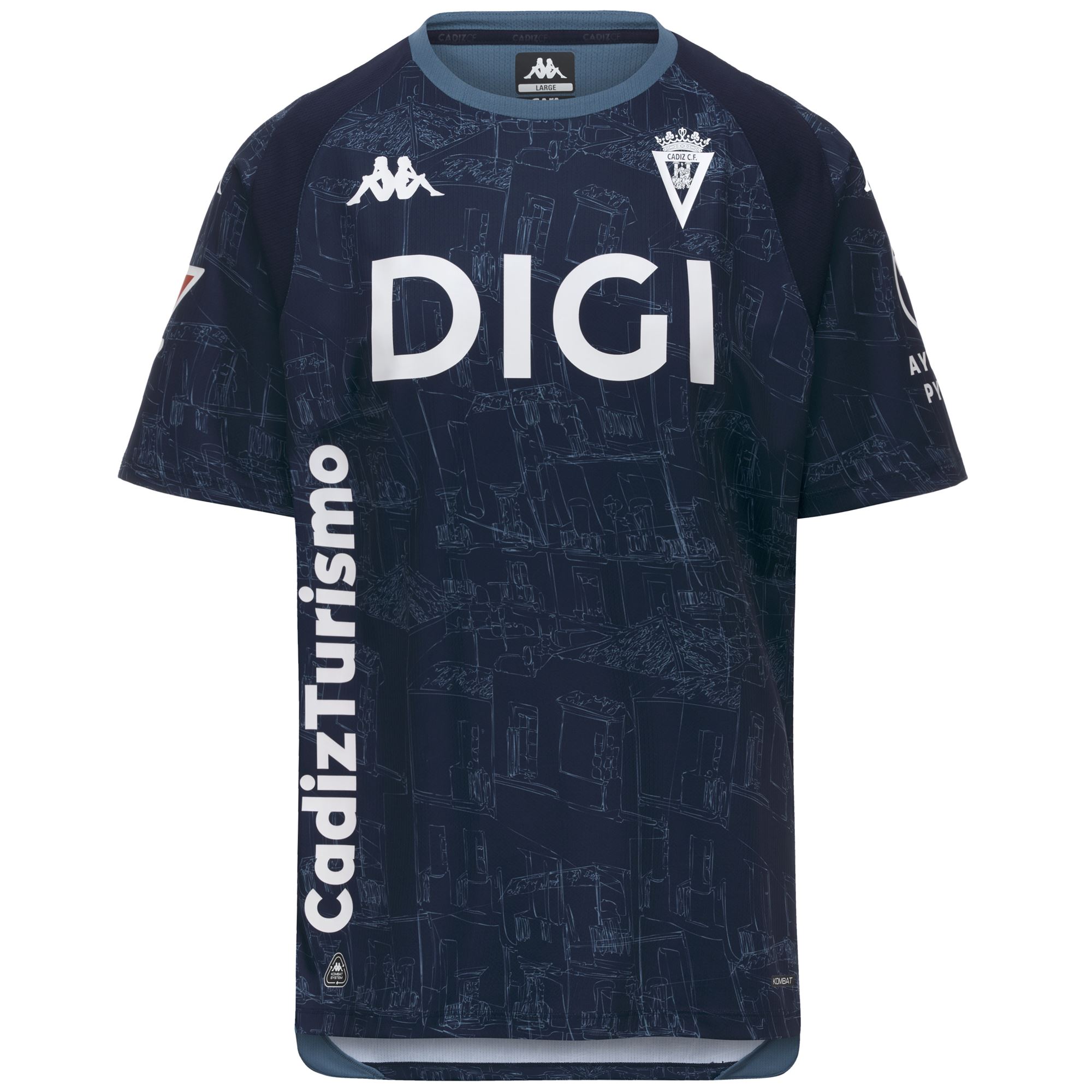 Imagen 0 de Camiseta de niño 2ª equipación Kombat Away Cádiz CF 2026-2027 Kappa Azul