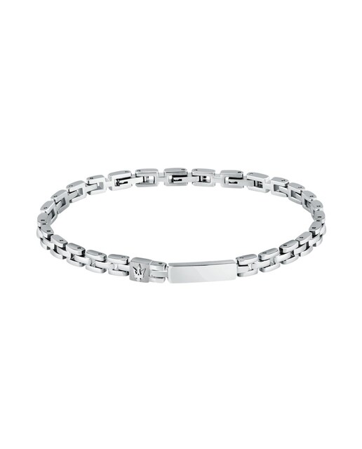 Imagen 0 de Pulsera de hombre de acero plateada