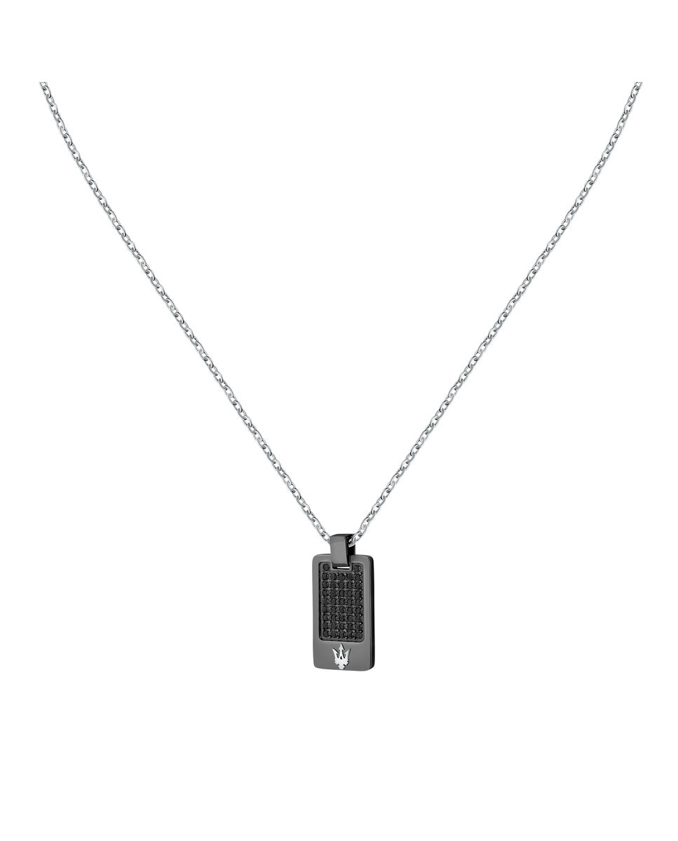 Imagen 0 de Colgante de hombre maserati de acero plateado Plata