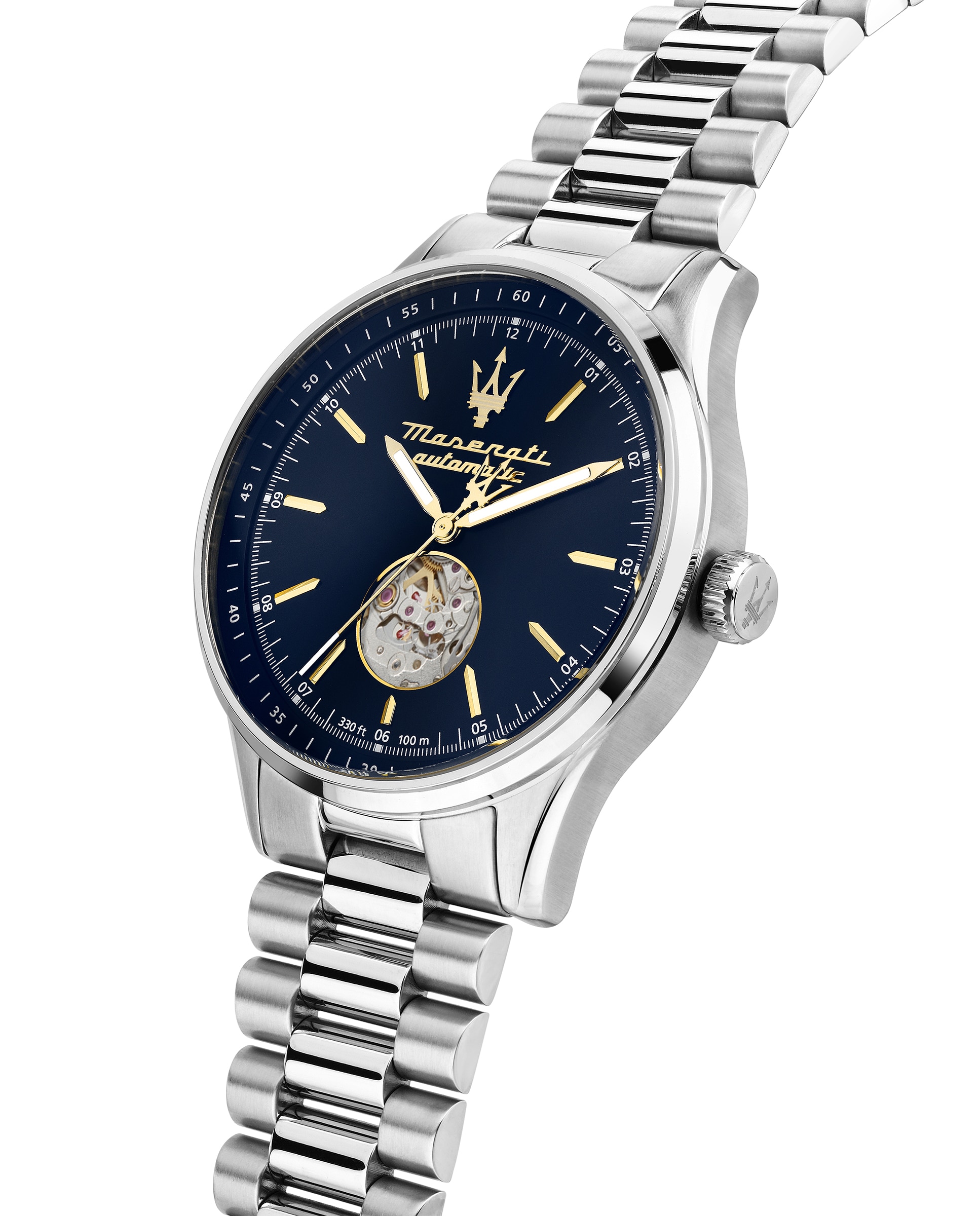 Reloj de hombre sorpasso r8823124002 automático de acero y correa plateada - Maserati - Plata Plata-5