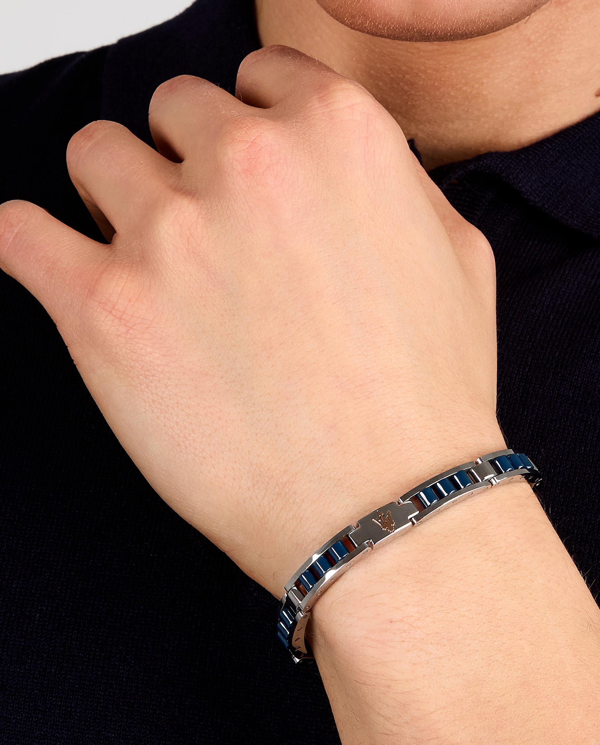 Pulsera de hombre maserati de acero plateada - Plata Plata-5