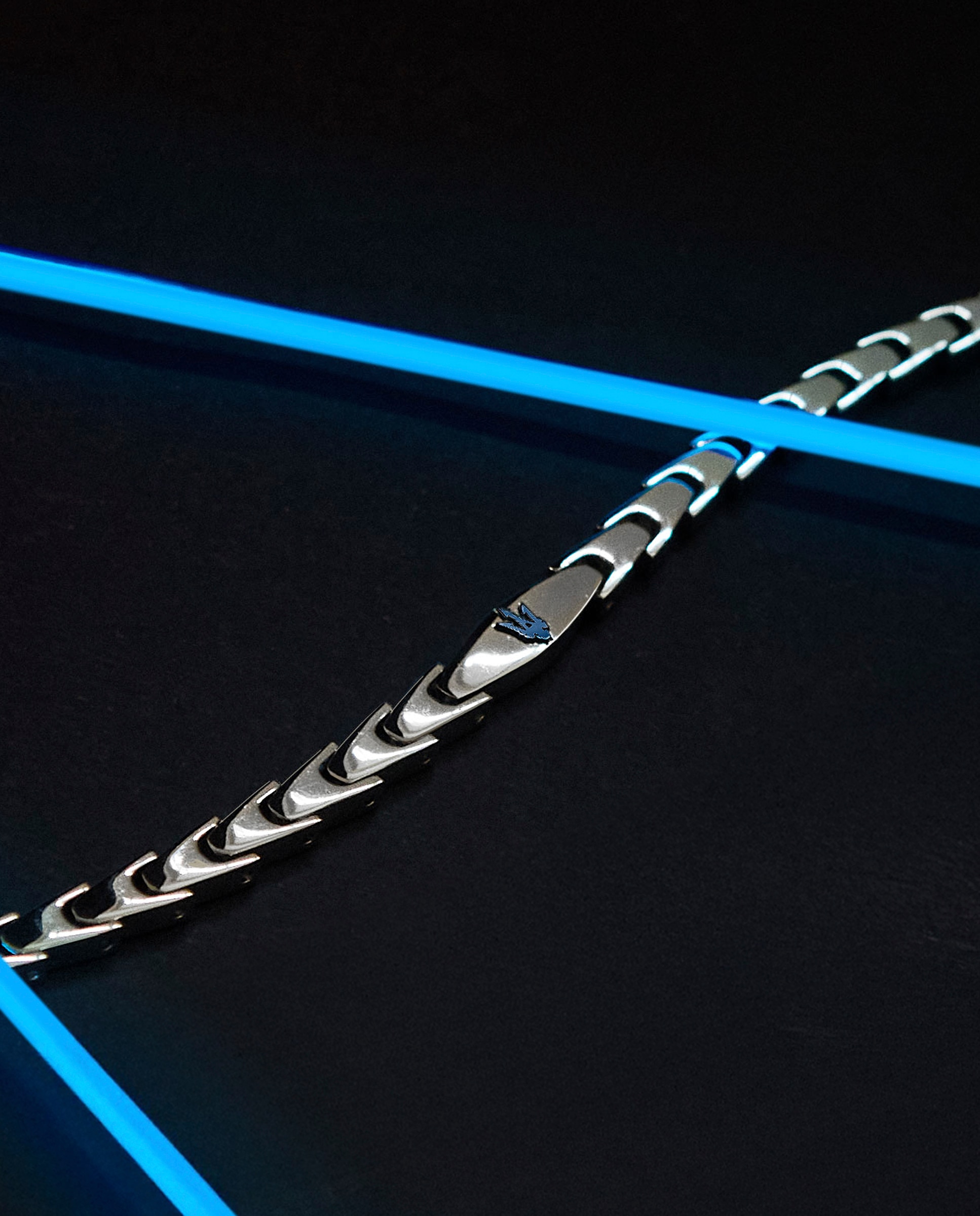 Pulsera de hombre maserati de acero plateada - Plata Plata-4