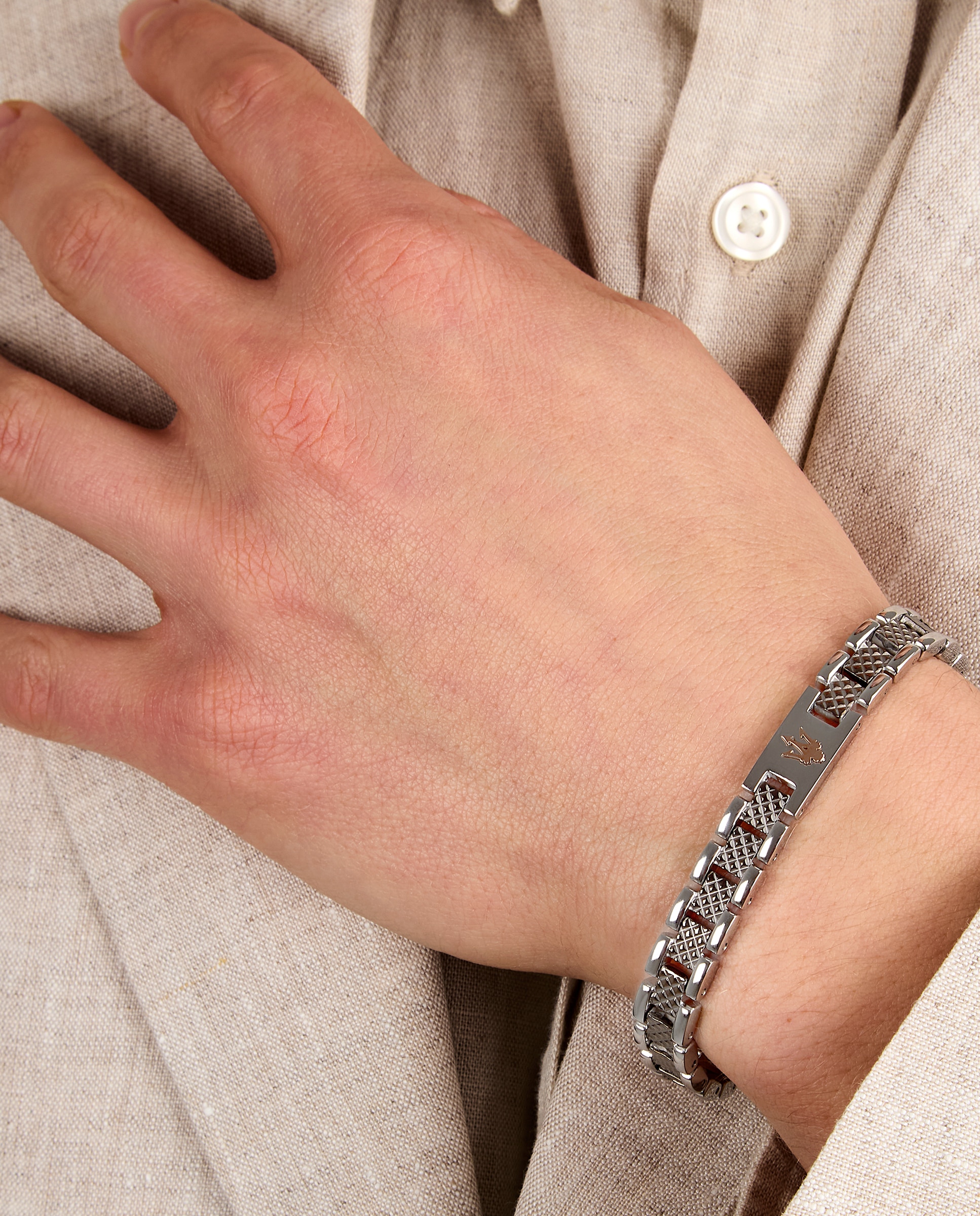 Pulsera de hombre maserati de acero plateada - Plata Plata-5