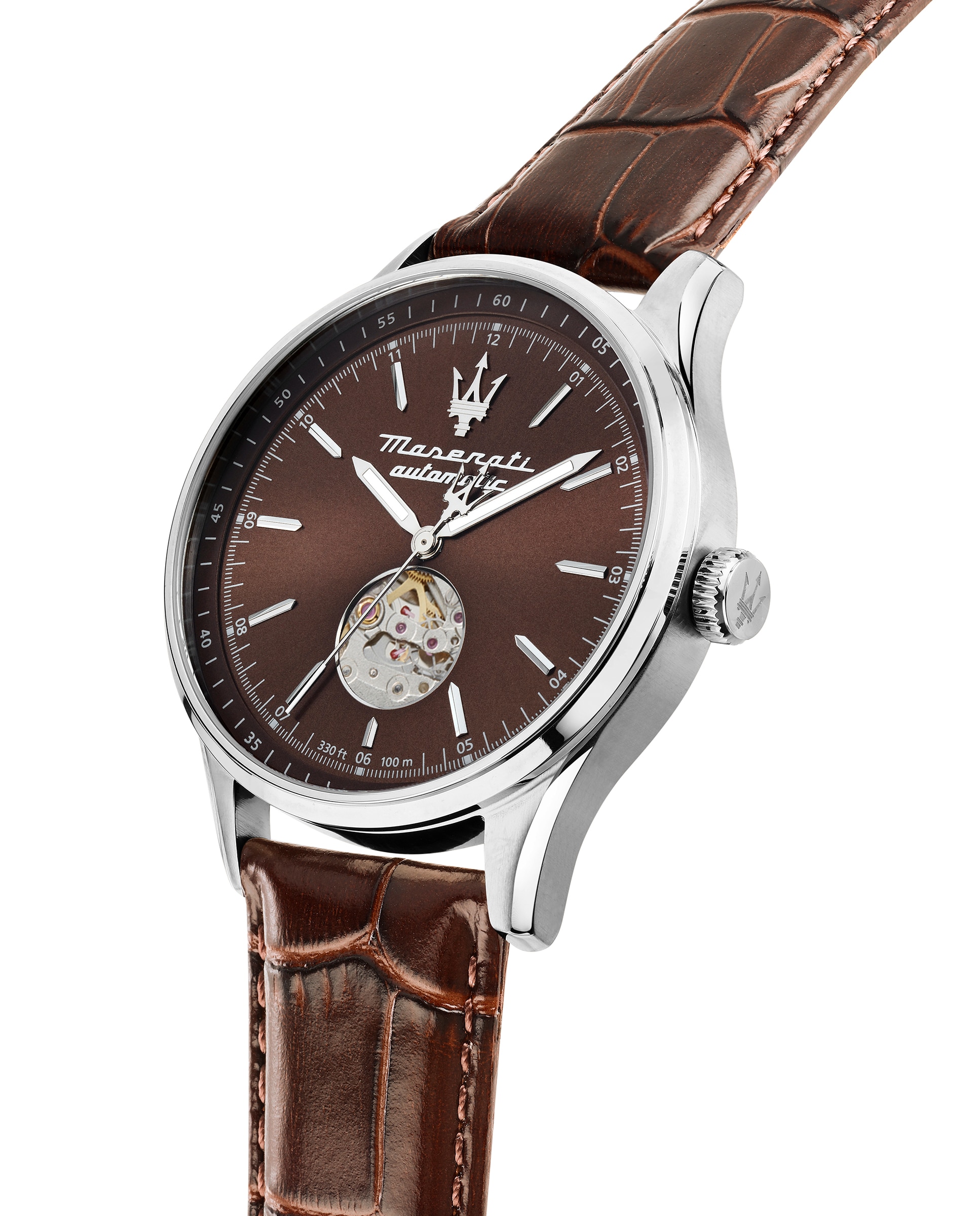 Reloj de hombre sorpasso r8821124002 automático de piel y correa - Maserati - Marrón Marrón-4