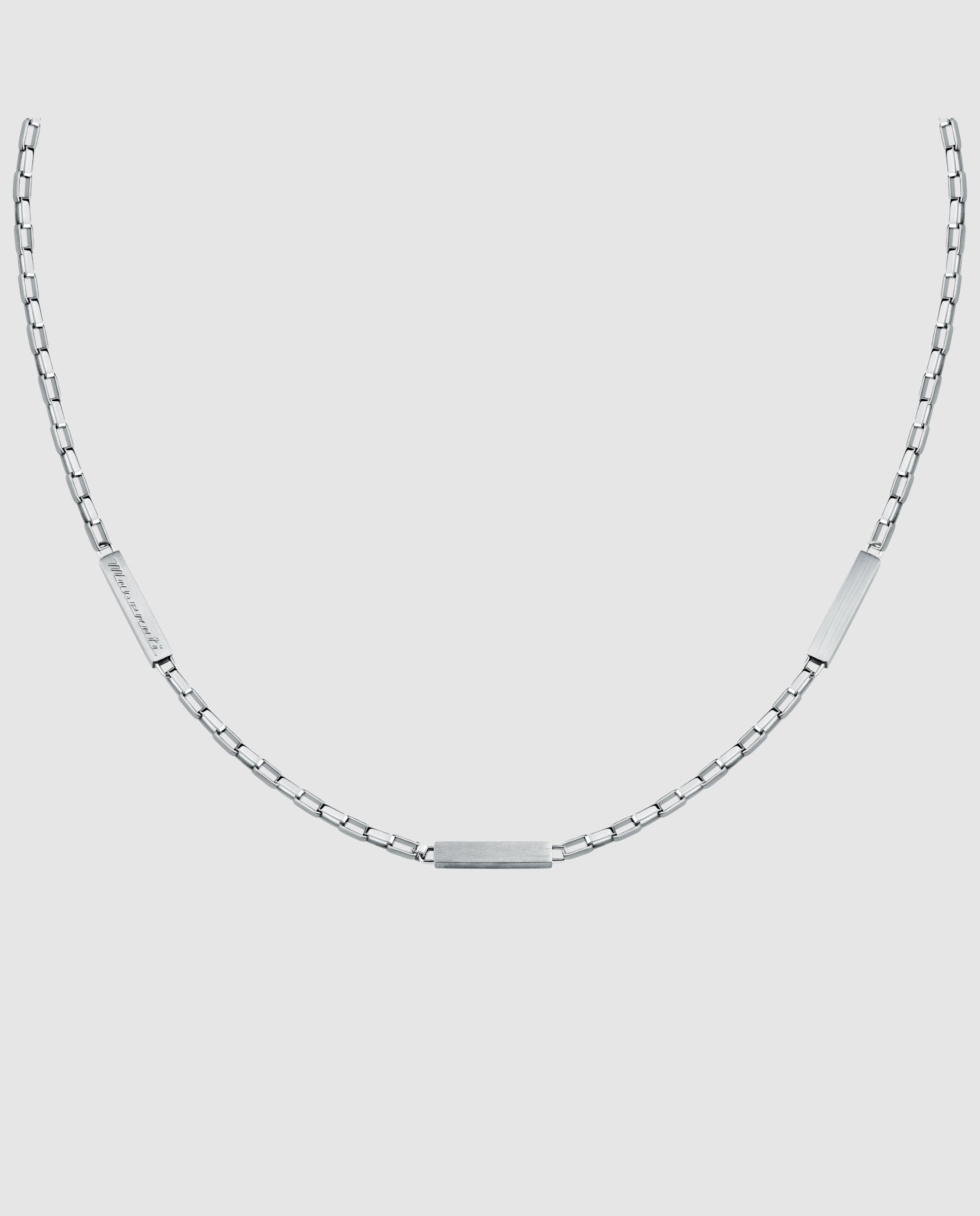 Imagen 0 de Cadena de hombre varis de acero plateado Plata