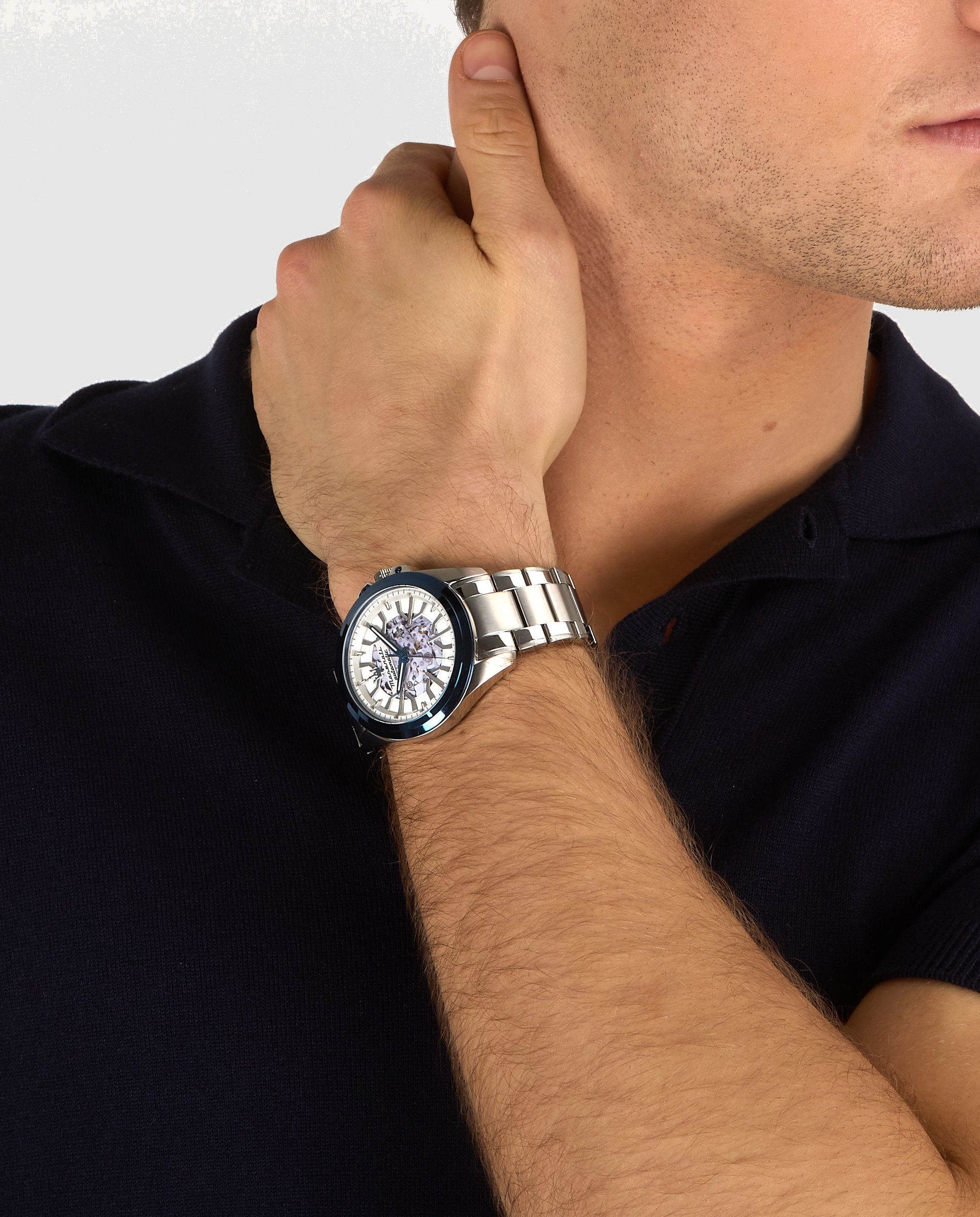 Reloj de hombre traguardo r8823112006 automático de acero y correa plateada - Maserati - Plata Plata-4