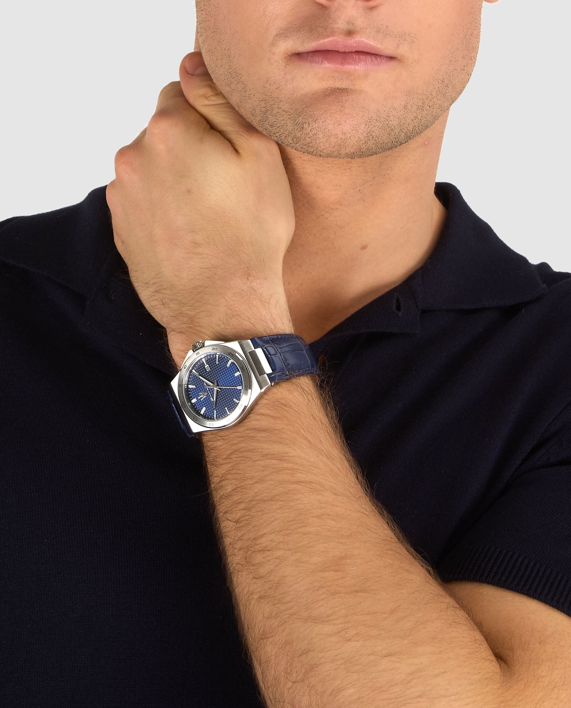 Reloj de hombre velocita r8851153002 de piel y correa azul - Maserati - Plata Plata-4