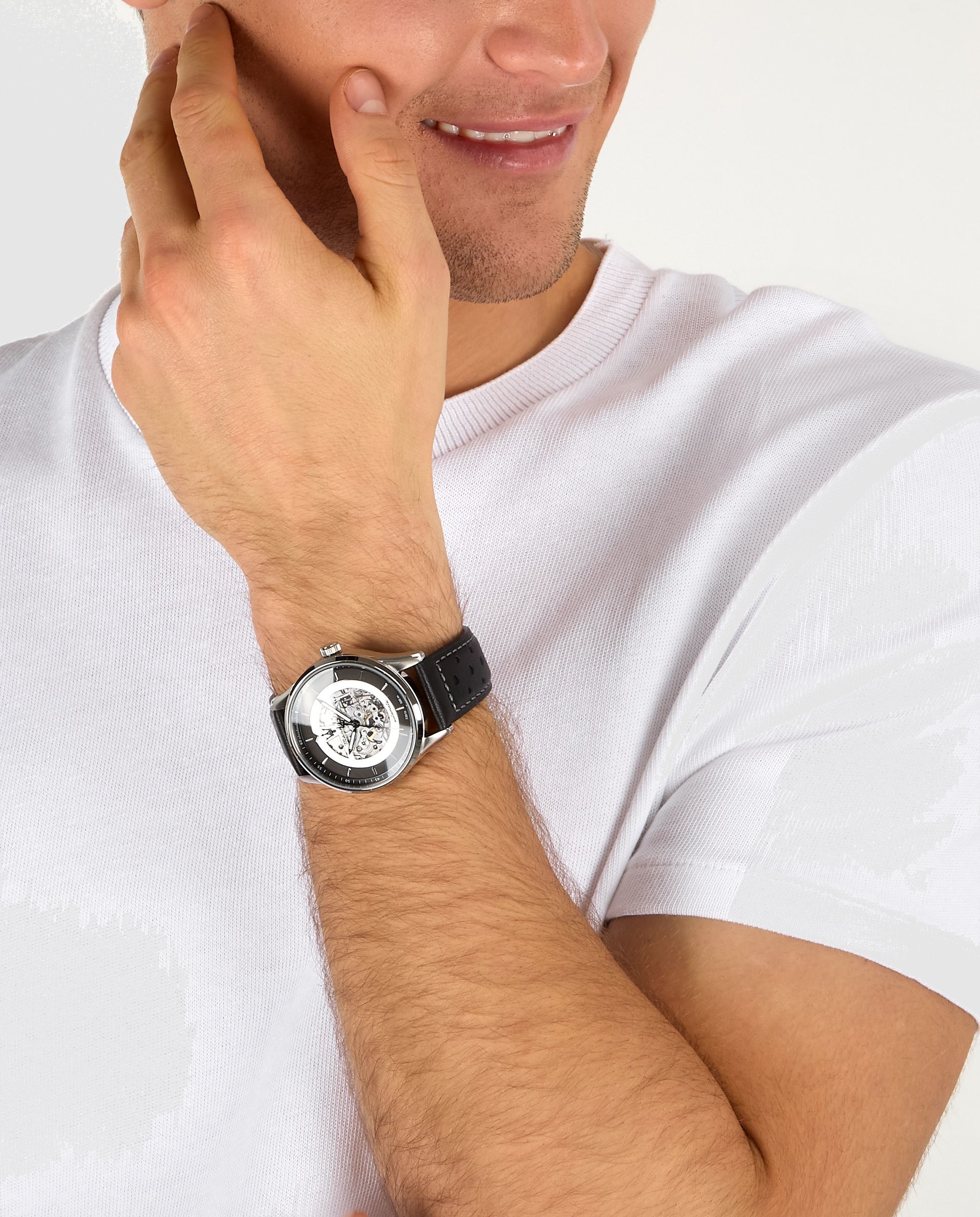 Reloj de hombre sorpasso r8821124004 automático de piel y correa negra - Maserati - Negro Negro-4