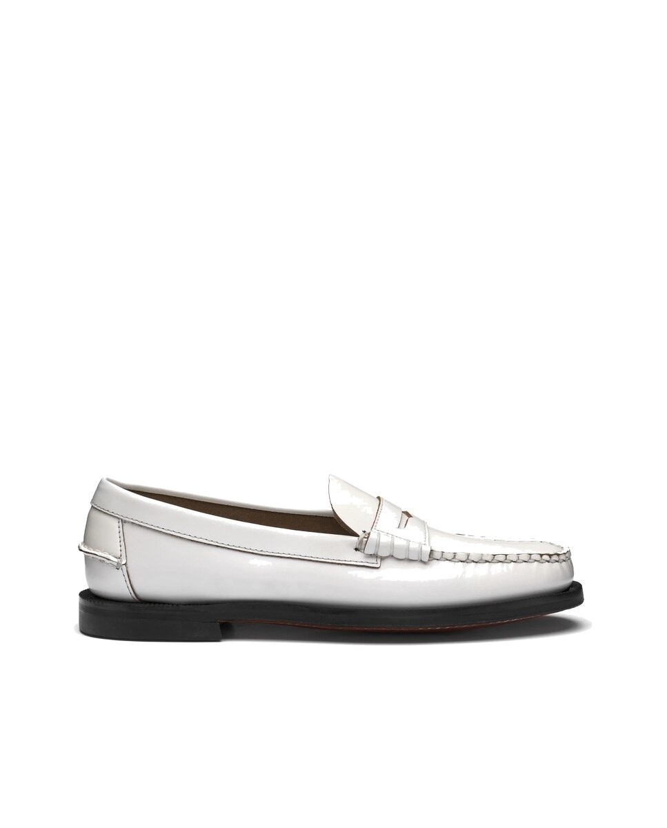 Imagen 0 de Mocasines de mujer en piel de estilo oficina Blanco