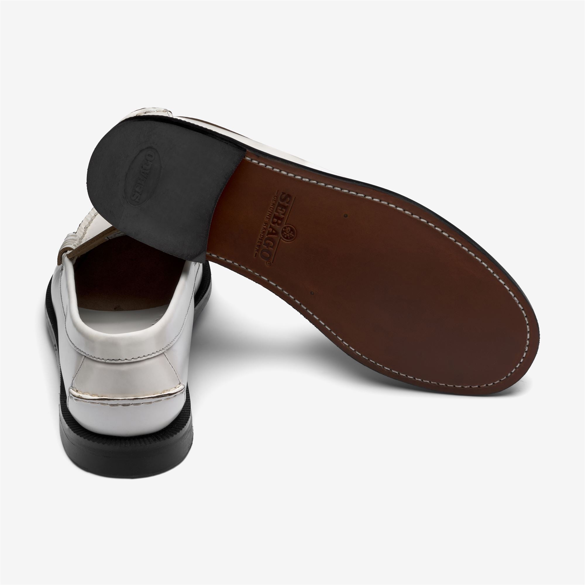 Mocasines de mujer en piel de estilo oficina - Sebago - Blanco Blanco-4