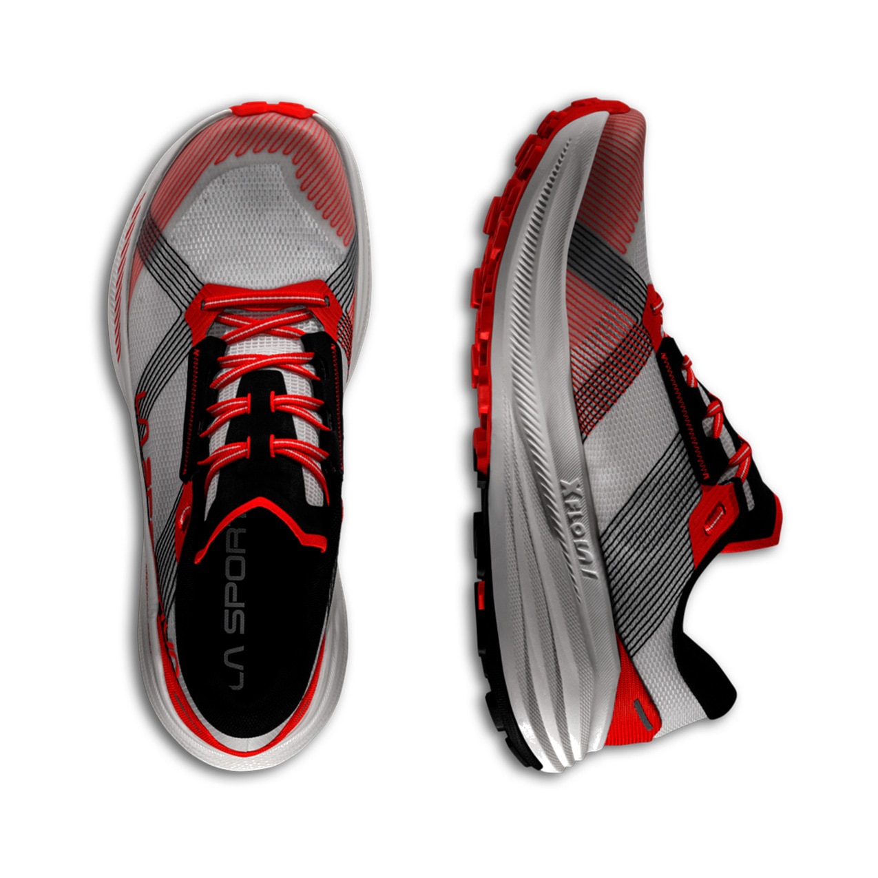 Zapatillas de trail running de hombre Prodigio Max La Sportiva - Negro / Azul / Blanco Blanco / Rojo / Carbono-4