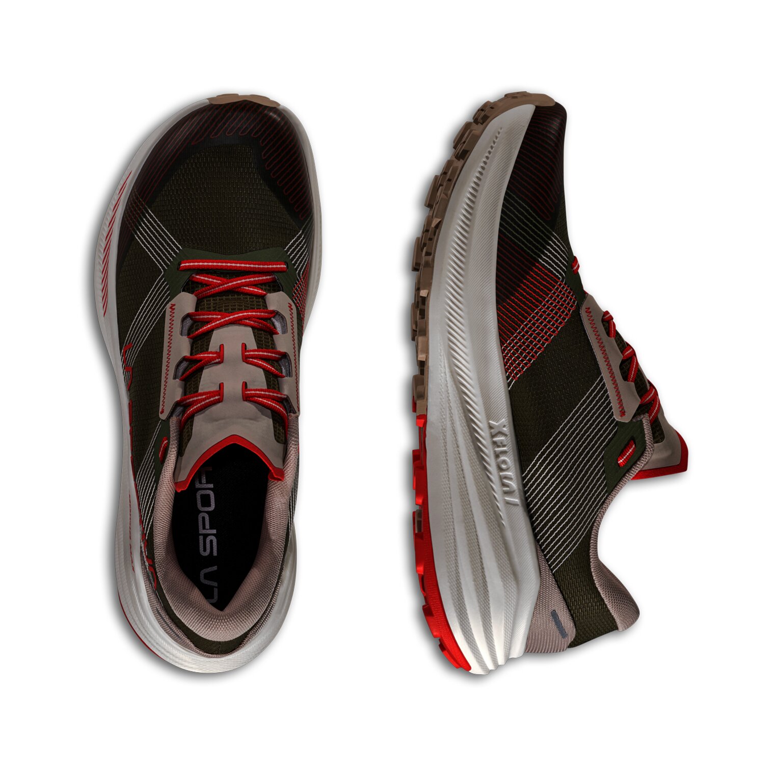 La Sportiva Zapatillas de Trail Running de hombre Prodigio Max Blanco / Rojo / Carbono