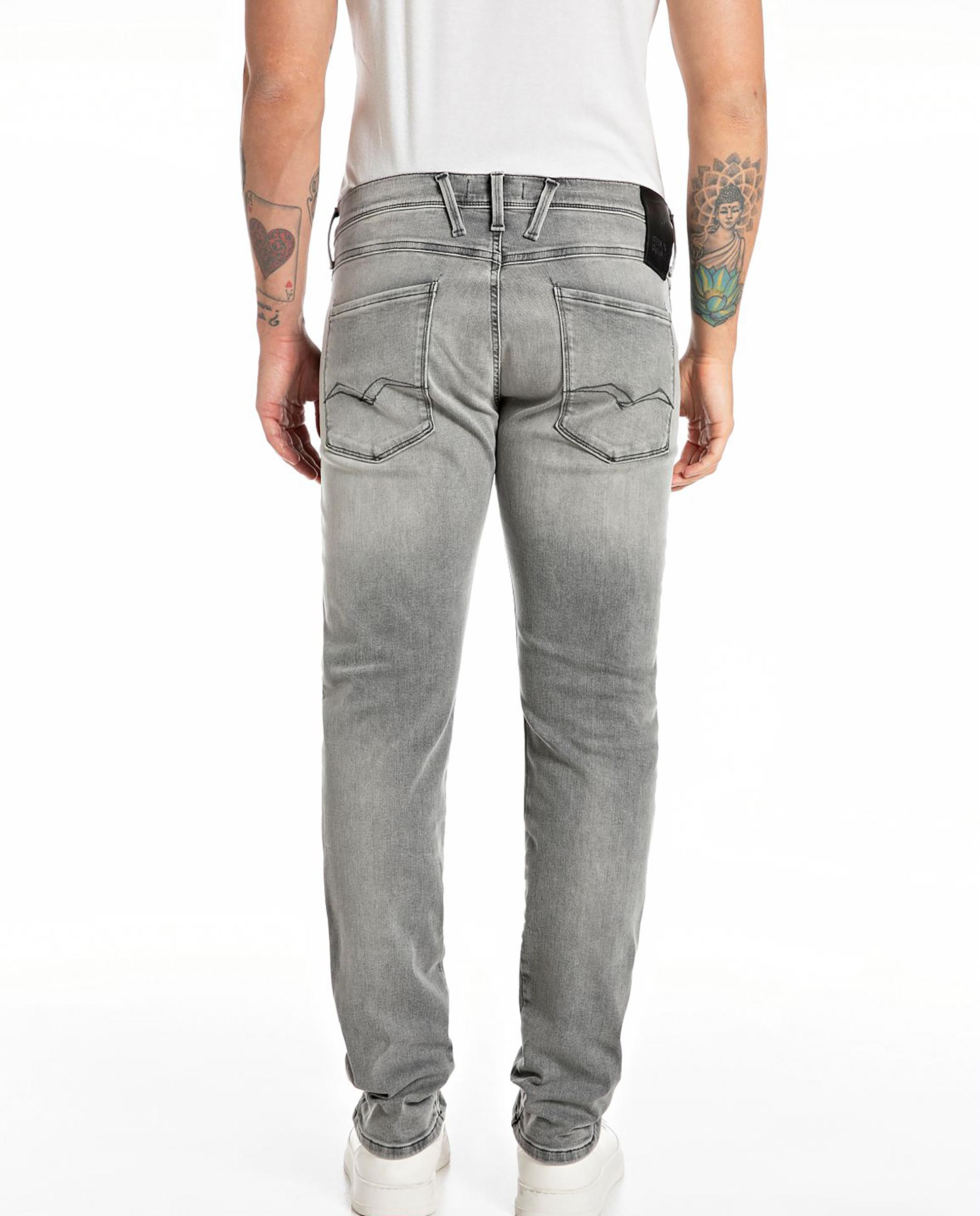 Vaqueros de hombre slim con cinco bolsillos - Replay - Gris Gris-2