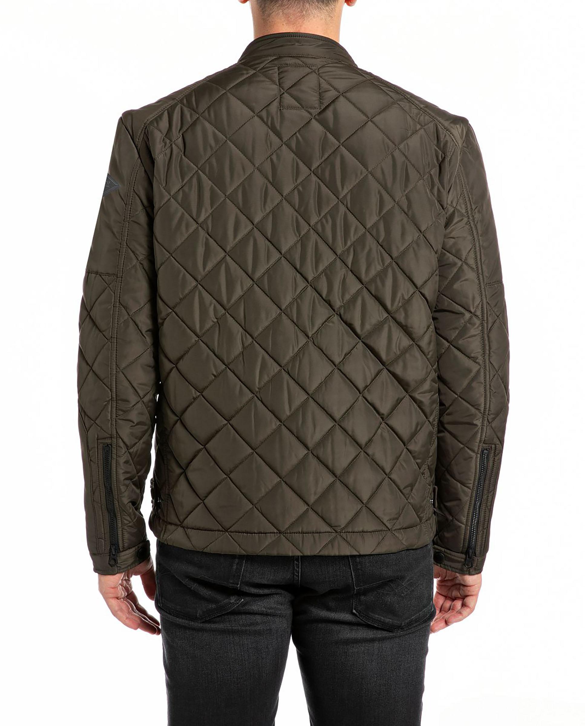 Chaqueta acolchada de hombre con pespunte a rombos - Replay - Kaki Kaki-2
