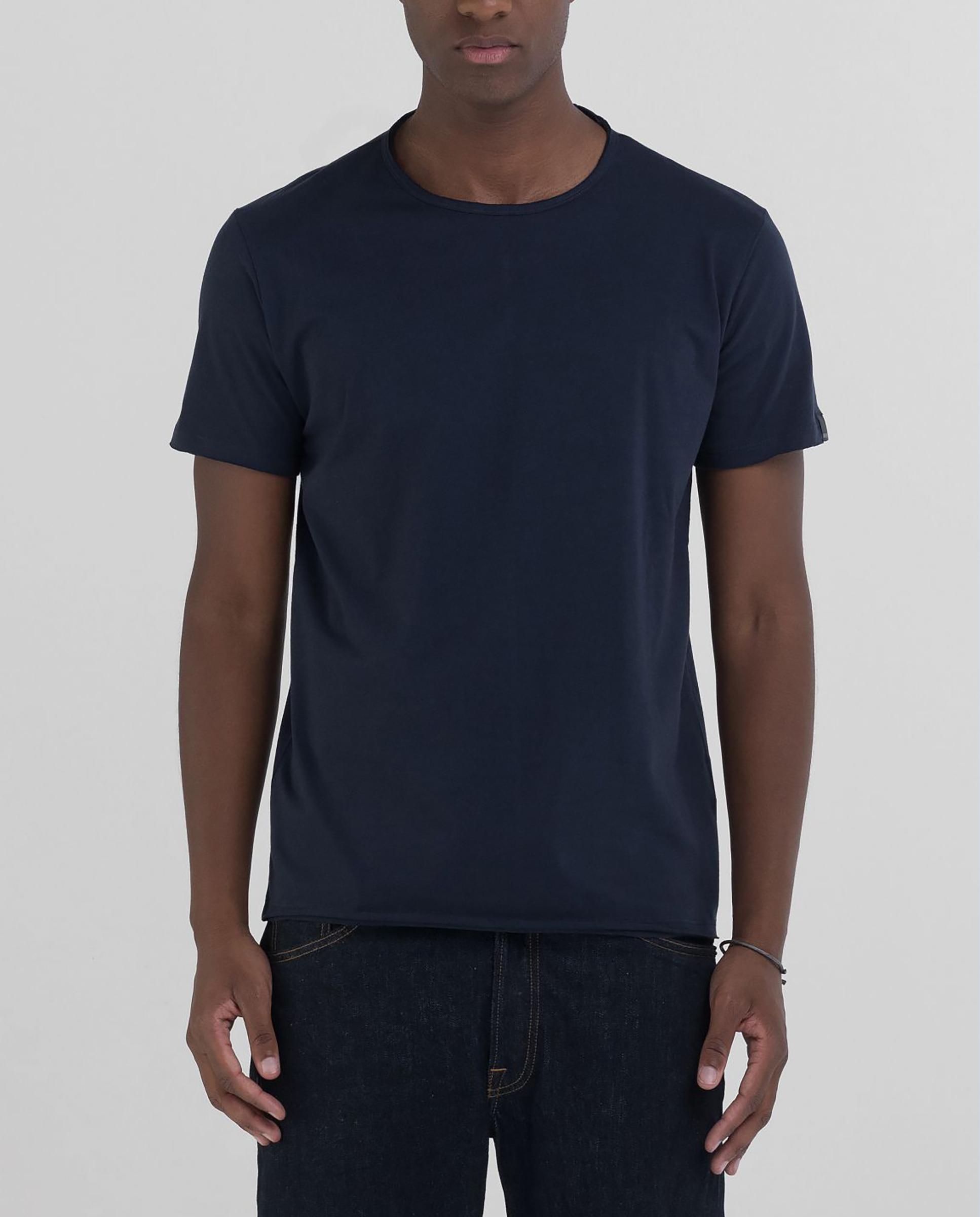 Camiseta de hombre de algodón de manga corta - Replay - Azul marino Azul marino-1