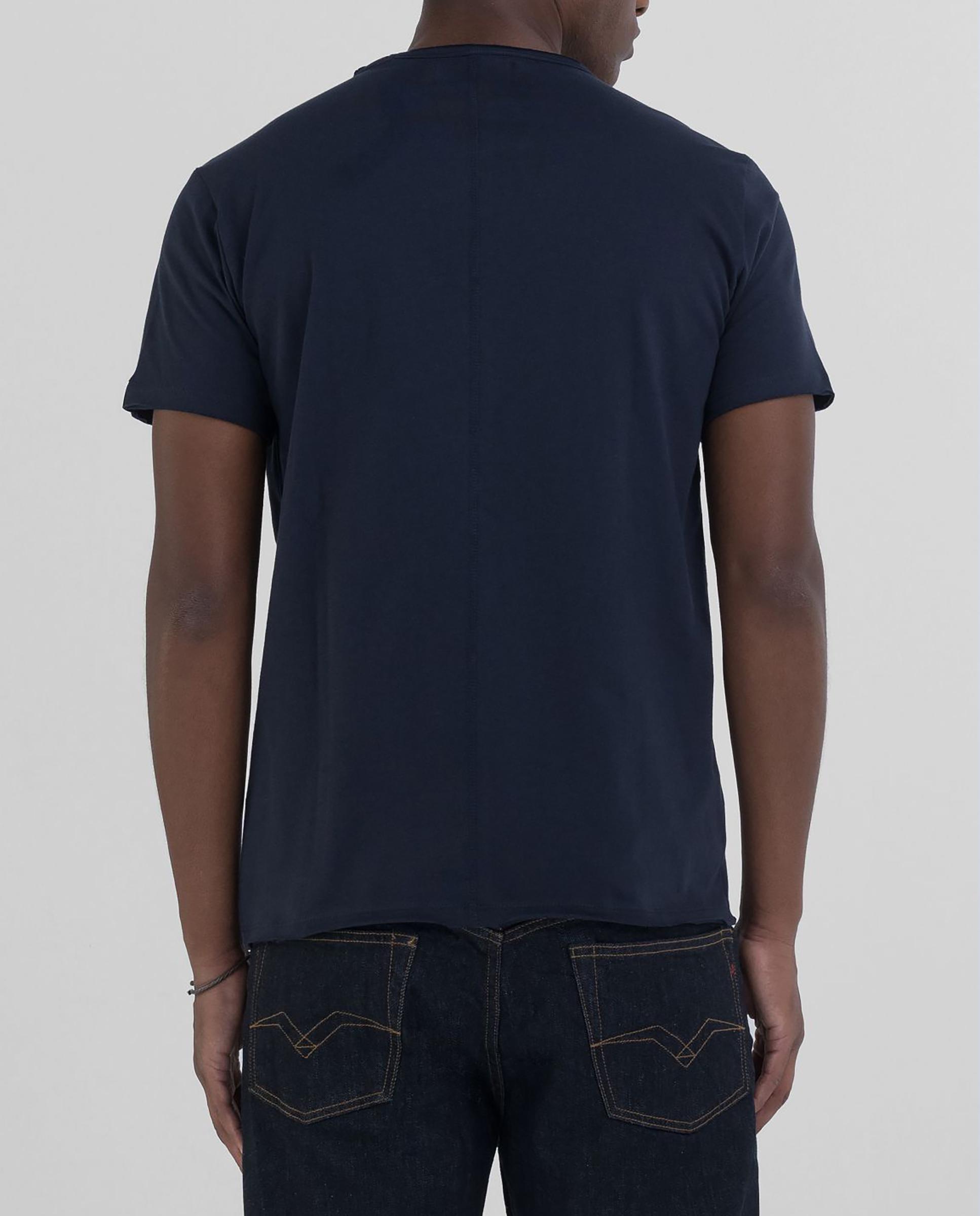 Camiseta de hombre de algodón de manga corta - Replay - Azul marino Azul marino-2