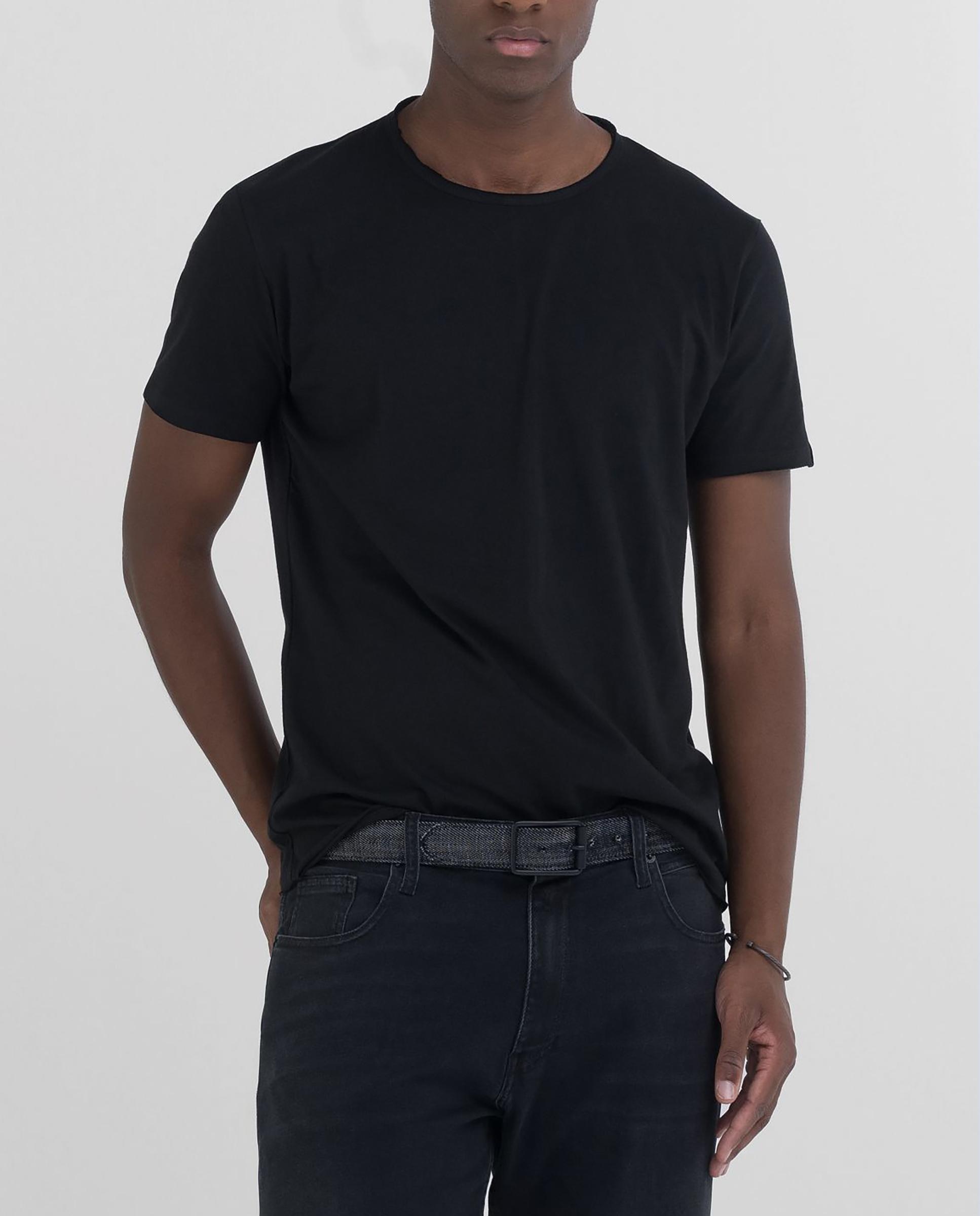 Camiseta de hombre de algodón de manga corta - Replay - Negro Negro-1