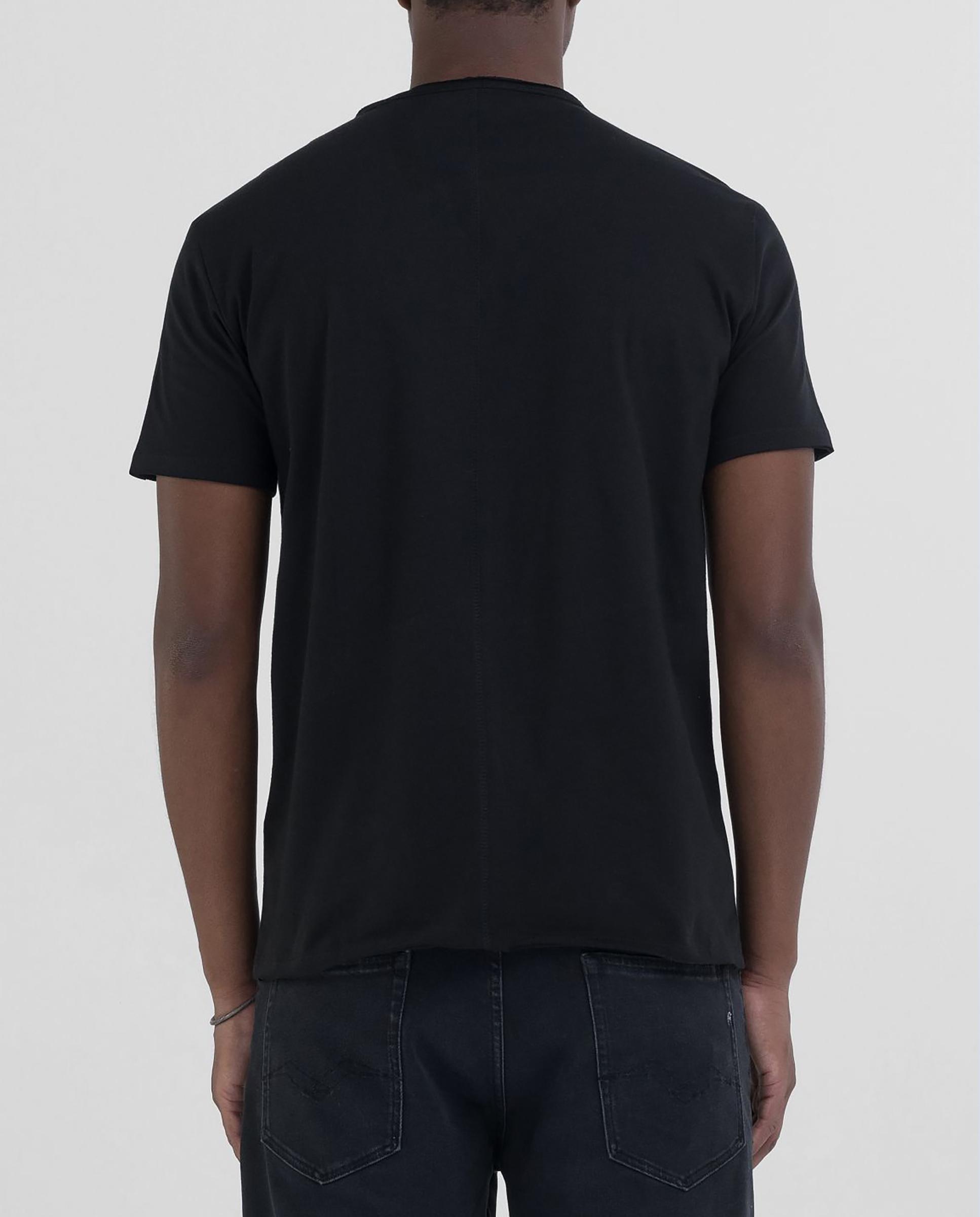 Camiseta de hombre de algodón de manga corta - Replay - Negro Negro-2