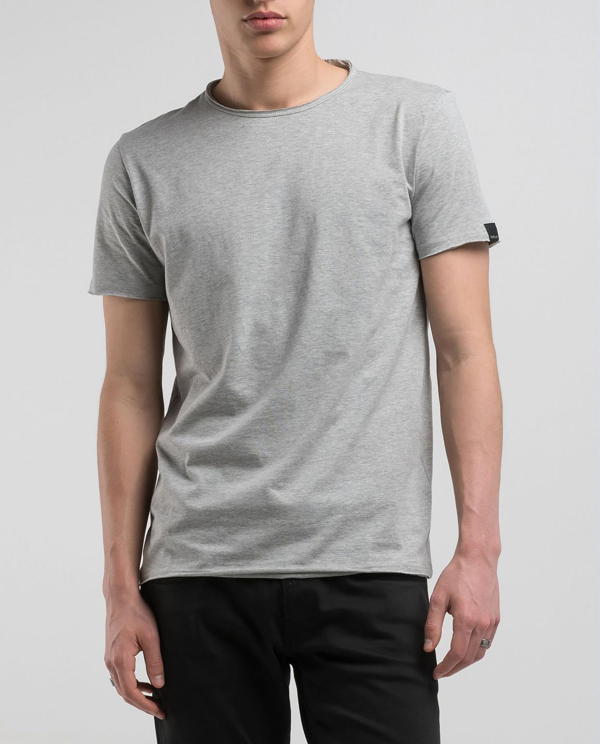 Camiseta de hombre de algodón de manga corta - Replay - Gris Gris-1