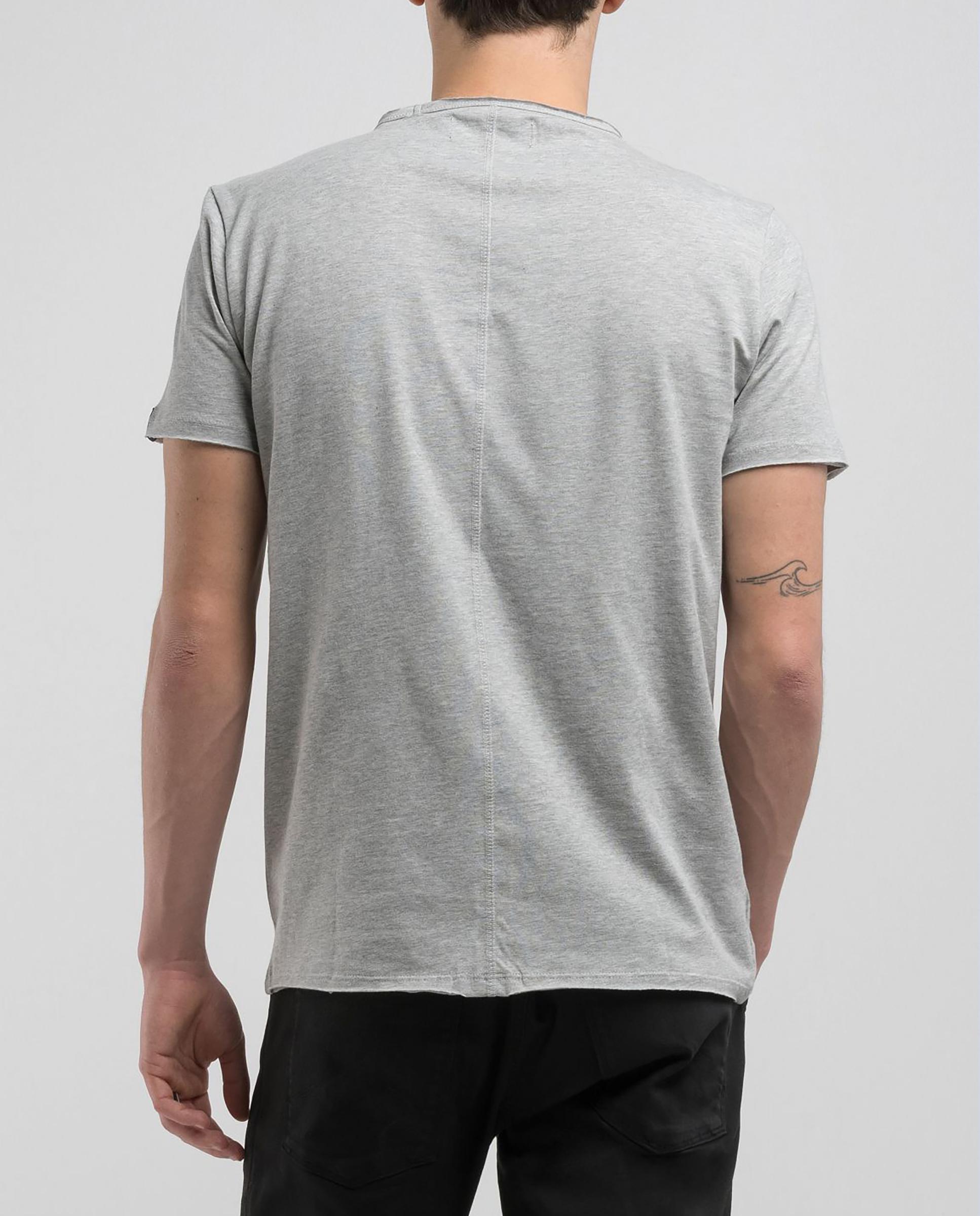 Camiseta de hombre de algodón de manga corta - Replay - Gris Gris-2