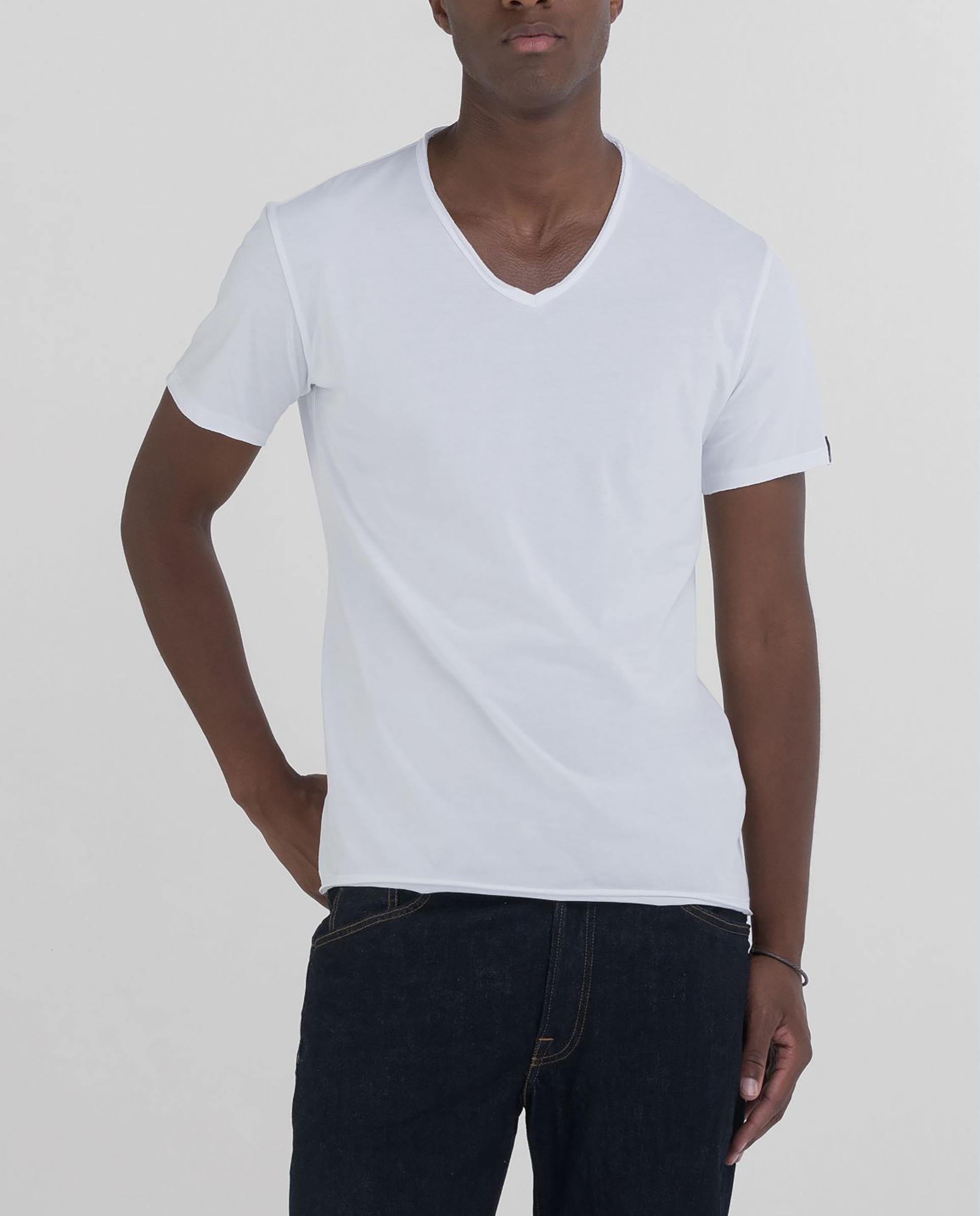 Camiseta de hombre de algodón de manga corta - Replay - Blanco Blanco-1