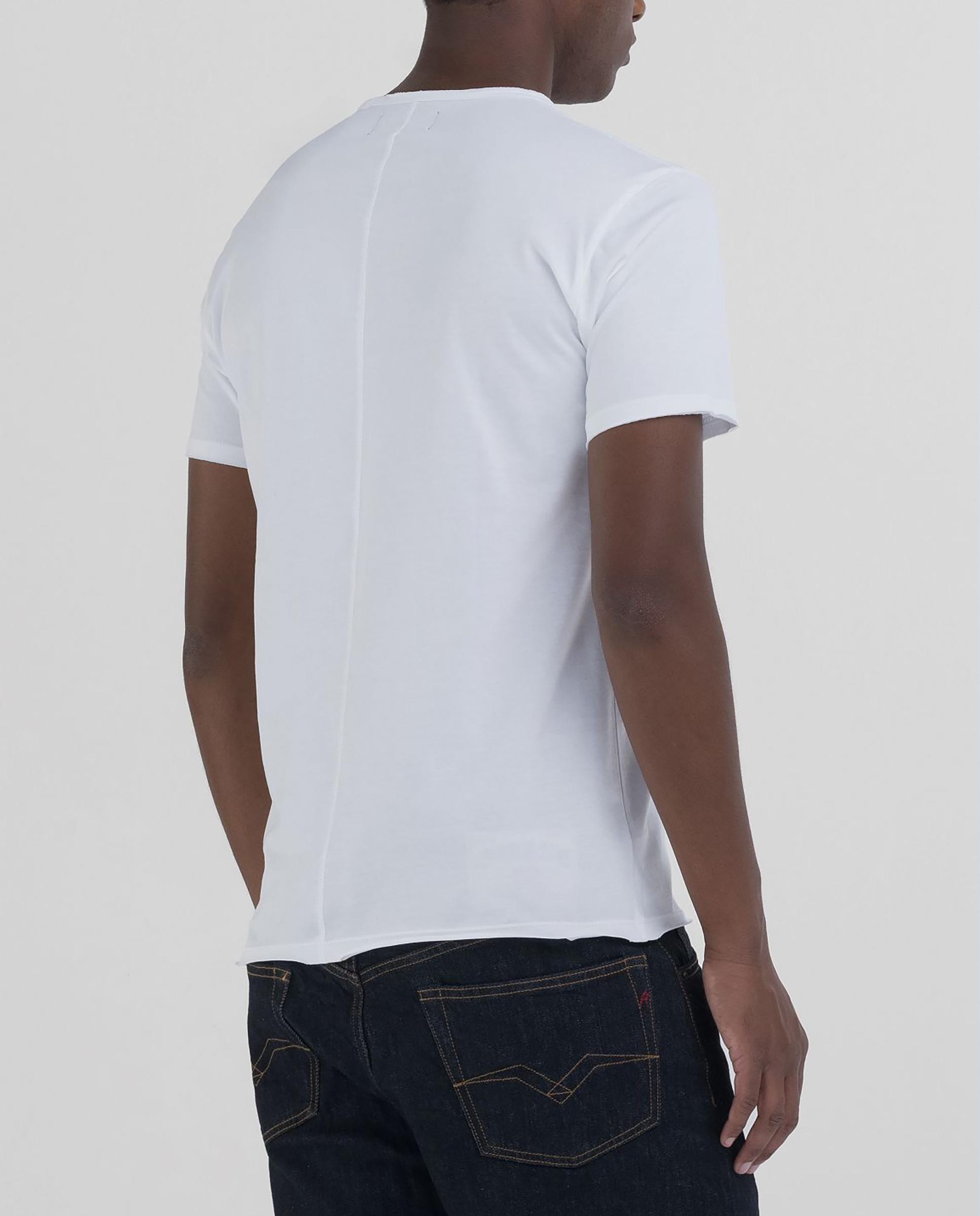Camiseta de hombre de algodón de manga corta - Replay - Blanco Blanco-2
