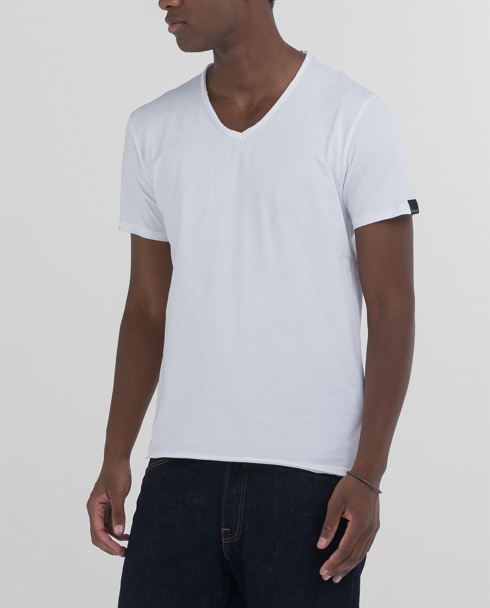 Camiseta de hombre de algodón de manga corta - Replay - Blanco Blanco-3