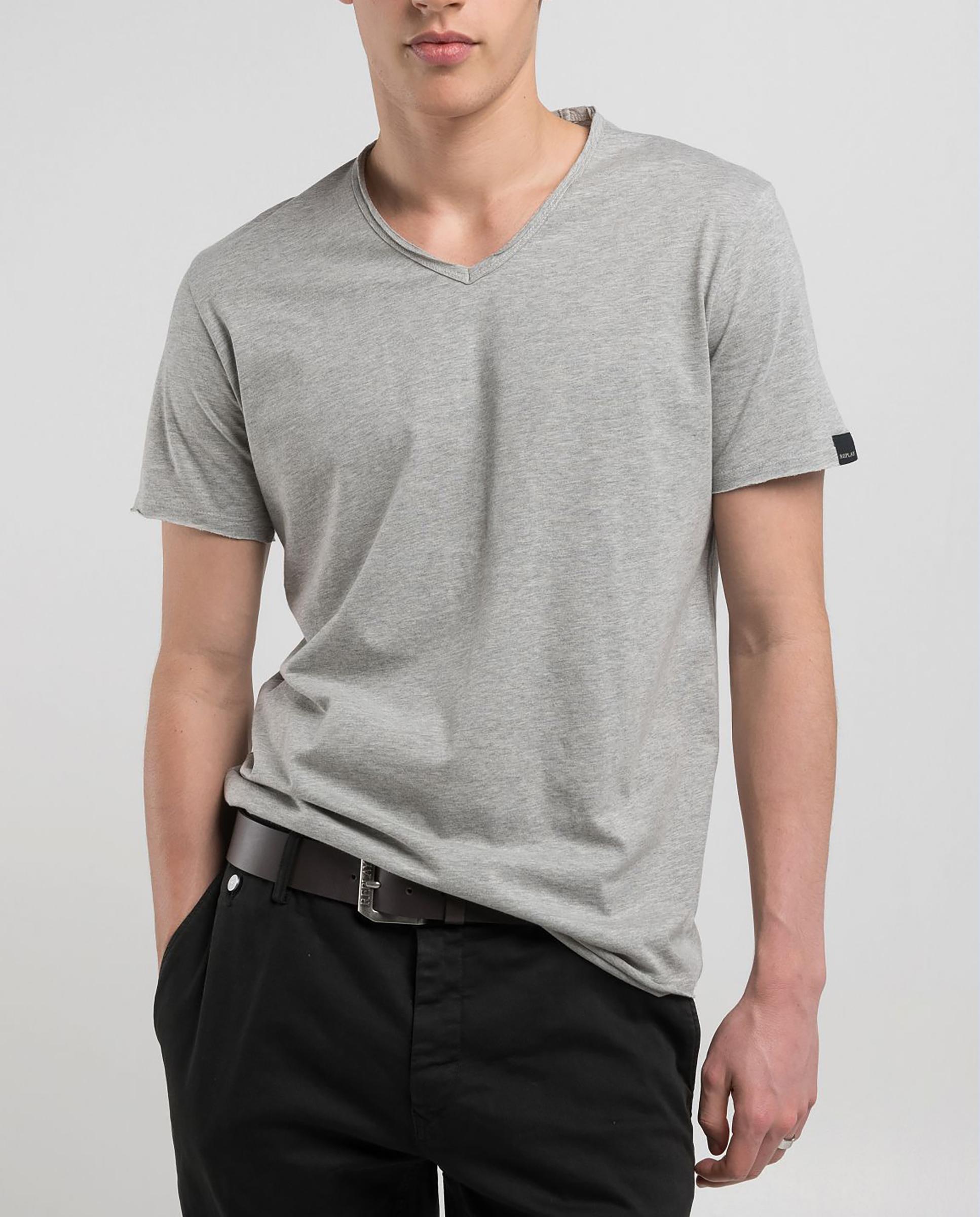 Imagen 0 de Camiseta de hombre de algodón de manga corta Gris