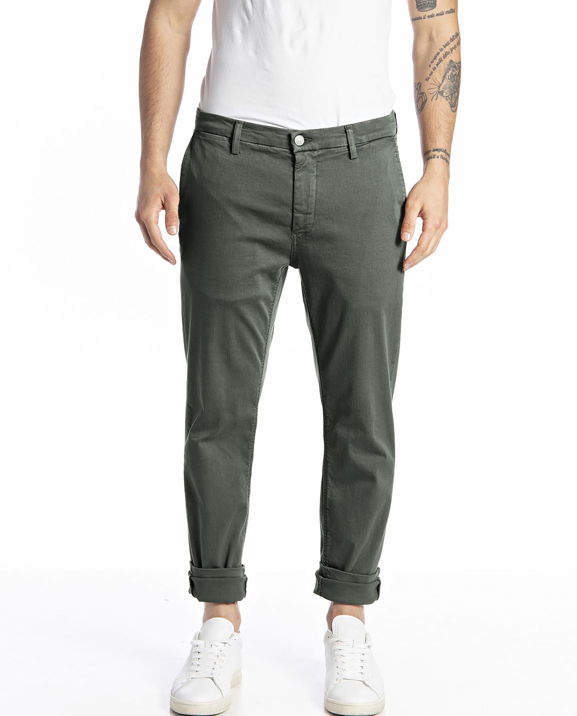 Imagen 0 de Chinos de hombre slim elásticos Verde militar