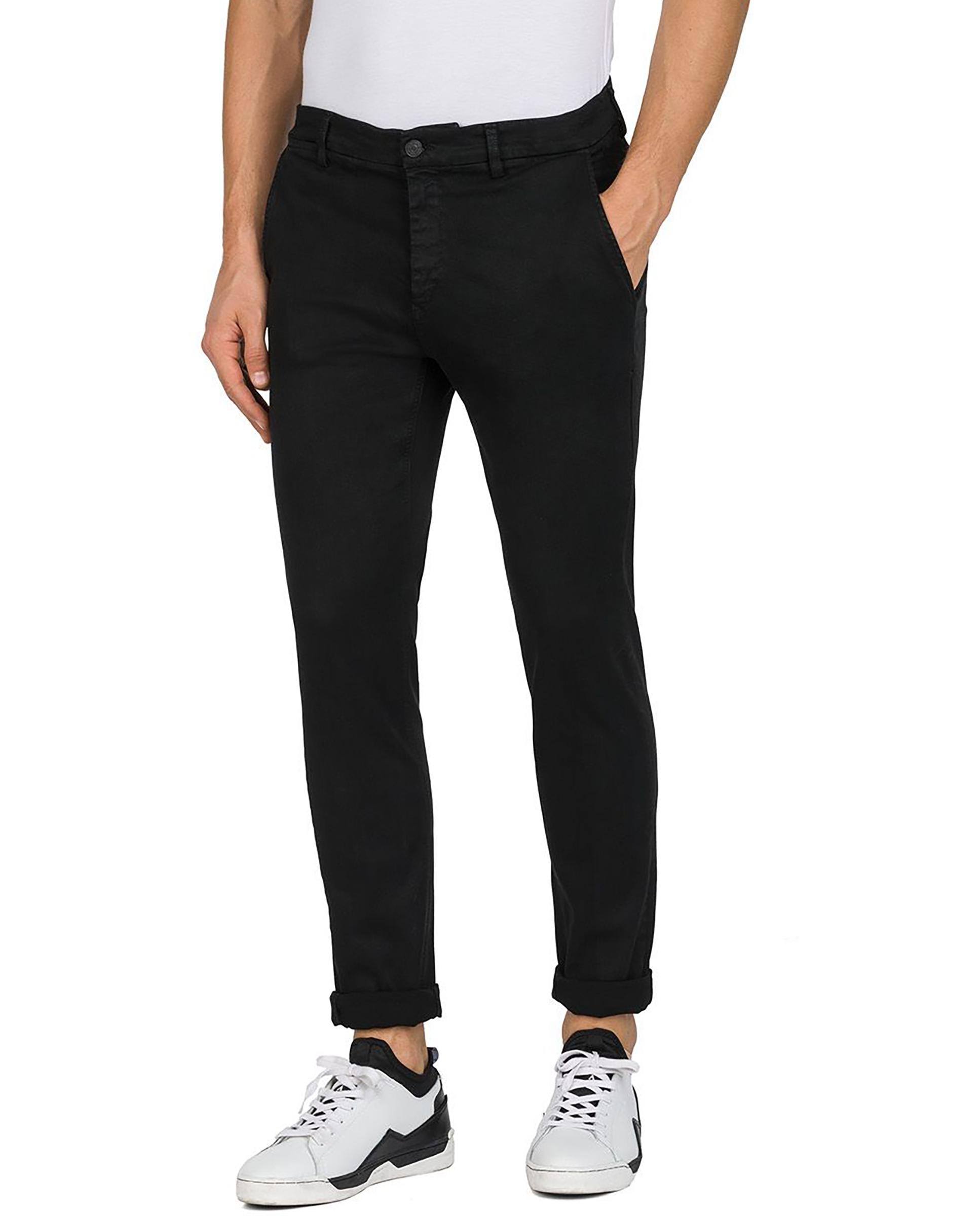Imagen 0 de Chinos de hombre slim elásticos Negro