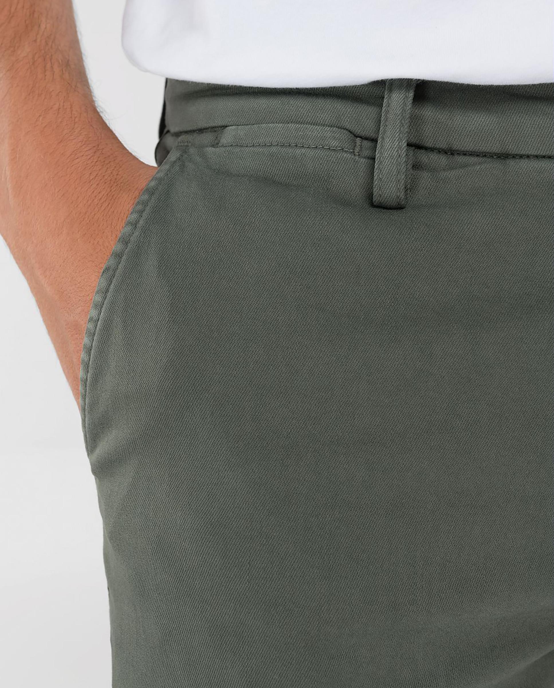 Chino de hombre slim fit con dos bolsillos franceses - Replay - Verde oscuro Verde oscuro-4