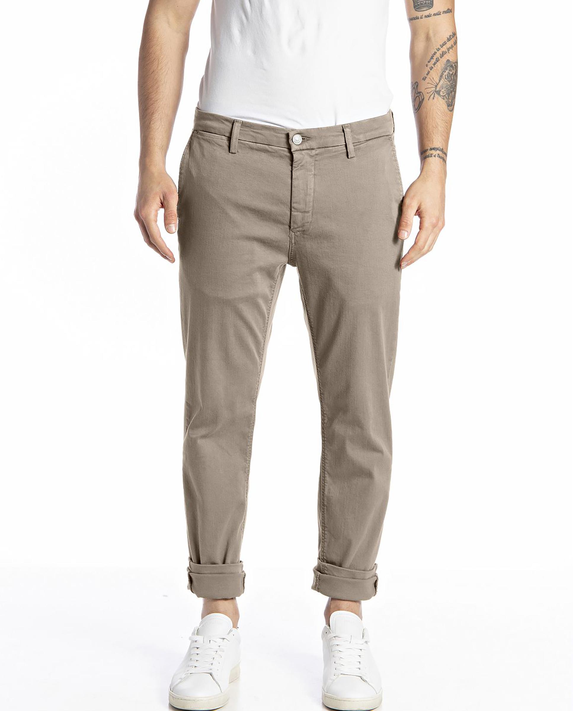 Chinos de hombre slim elásticos - Replay - Beige Beige-1