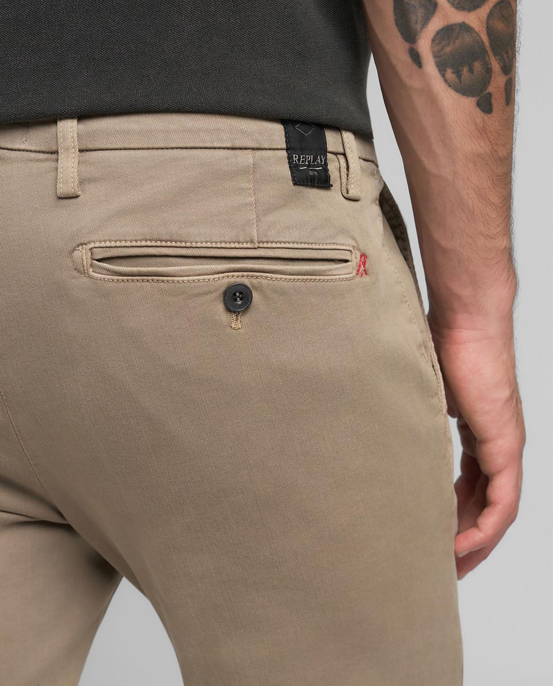 Chinos de hombre slim elásticos - Replay - Beige Beige-5