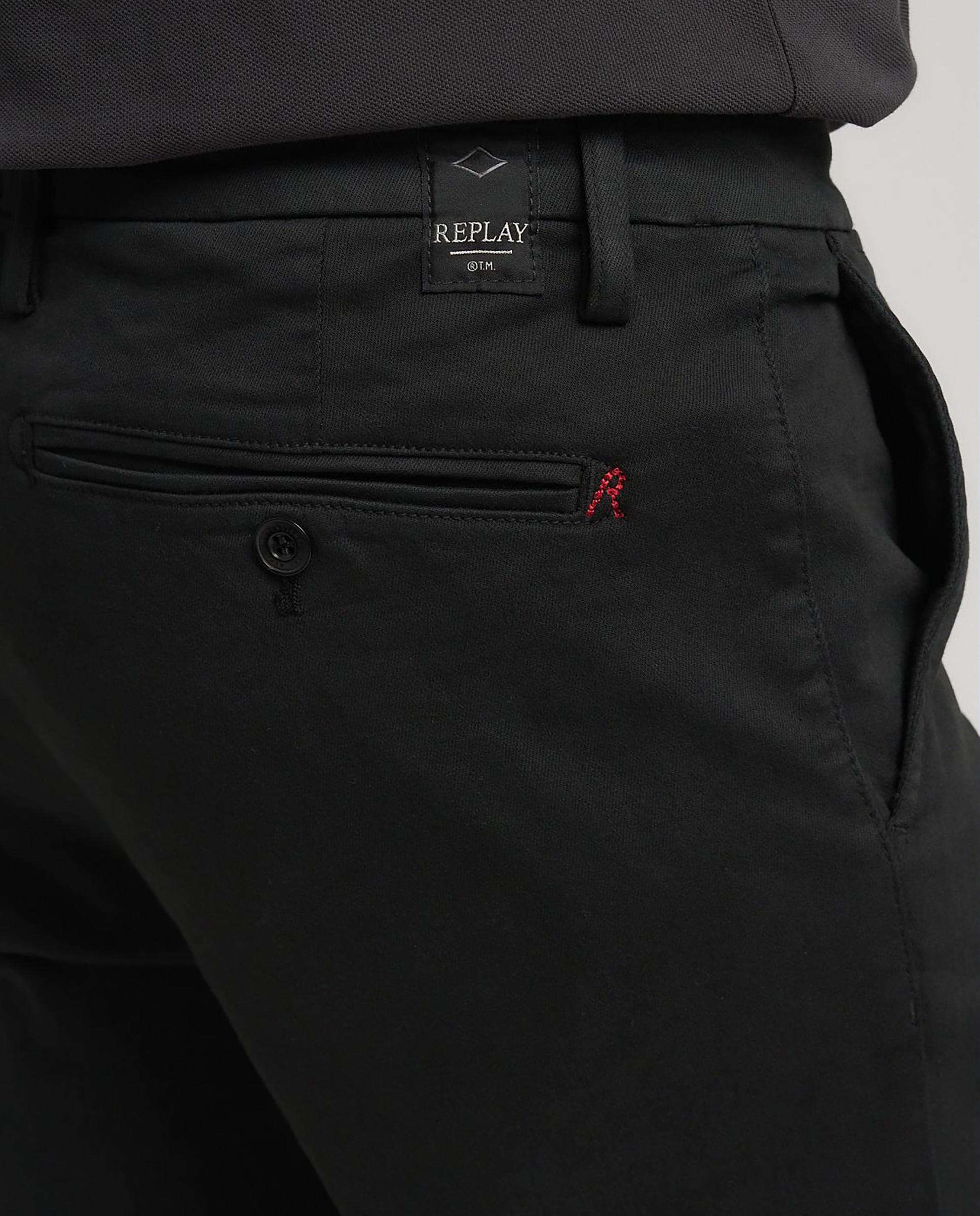 Chinos de hombre slim elásticos - Replay - Negro Negro-4